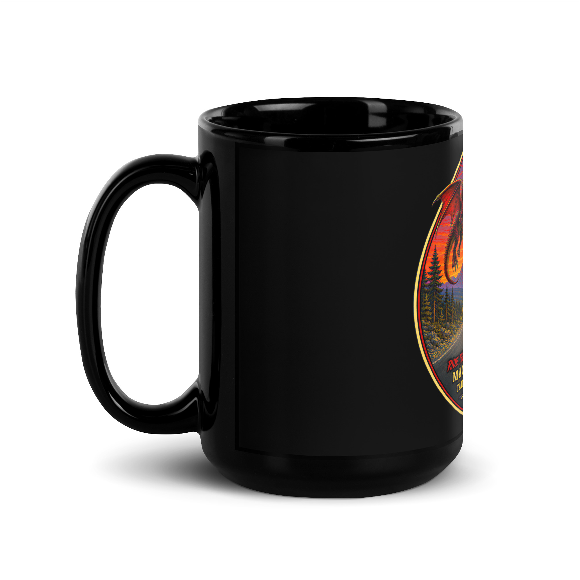 Dragon 200 Black Glossy Mug - Image 6