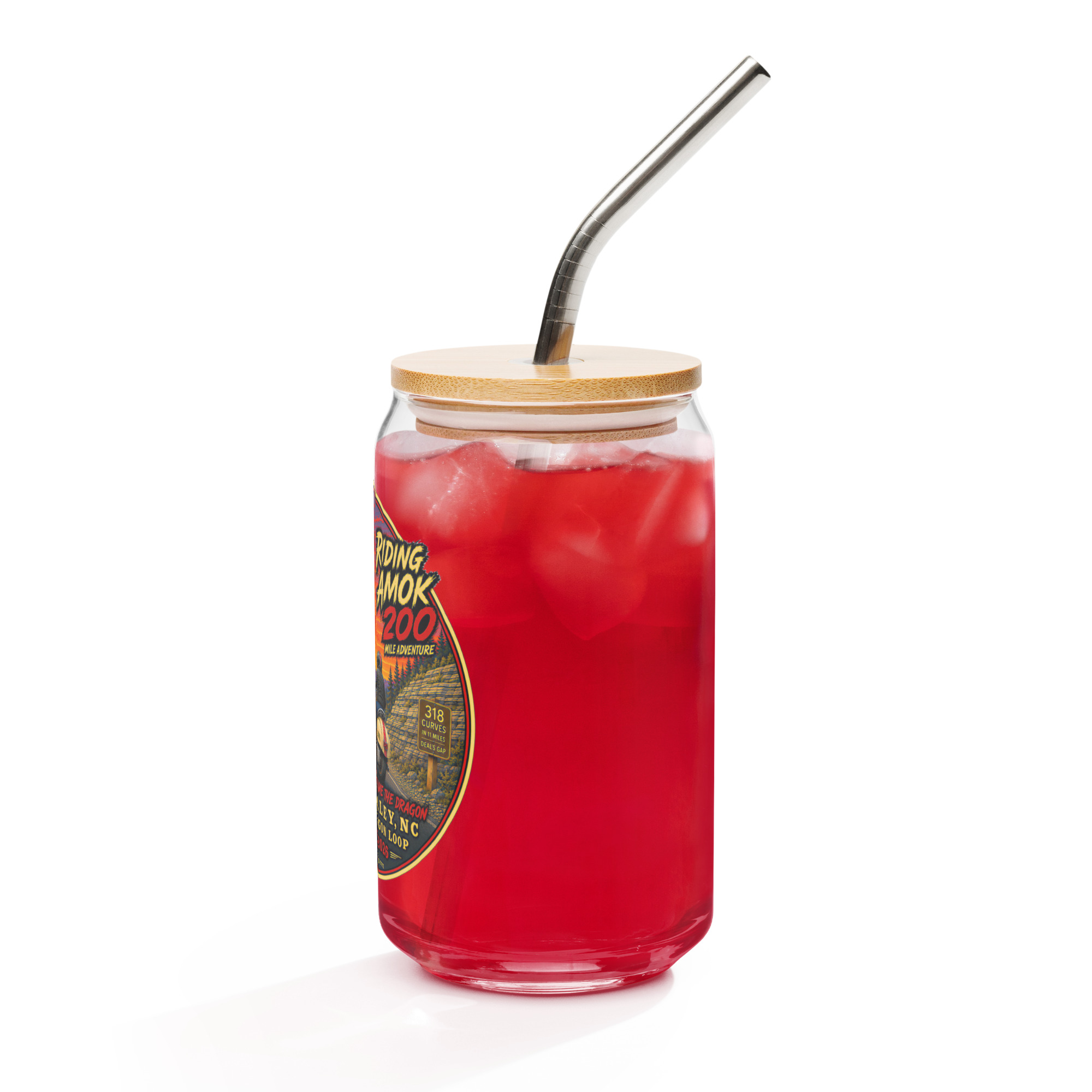 Dragon 200 Can-Shaped Glass with Bamboo Lid & Straw – 16 oz - Image 11