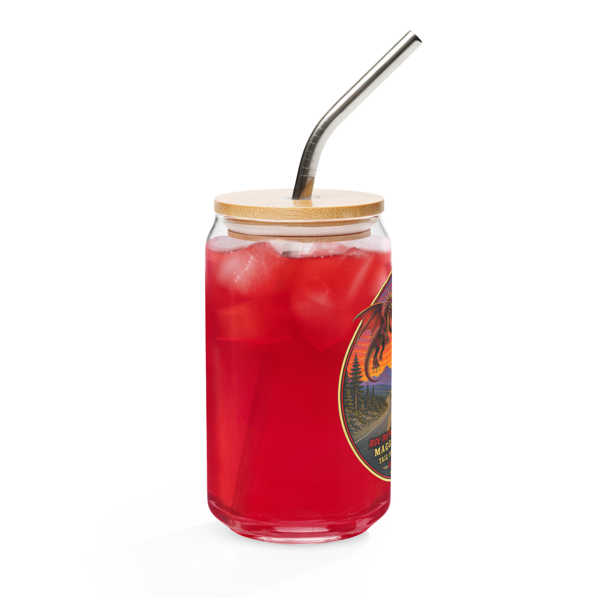 Dragon 200 Can-Shaped Glass with Bamboo Lid & Straw – 16 oz - Image 12