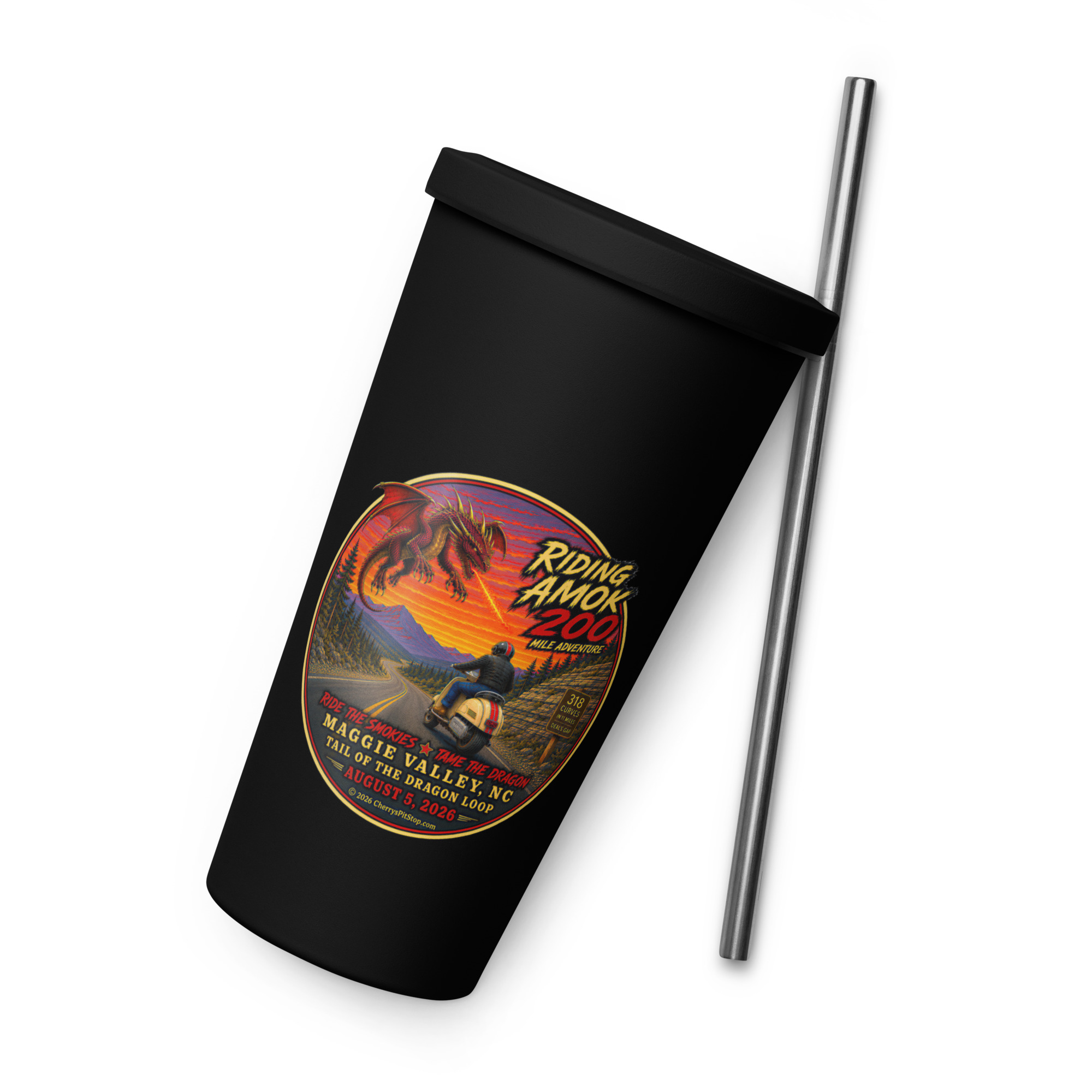 Dragon 200 Insulated Tumbler with Straw – 20 oz - Image 6
