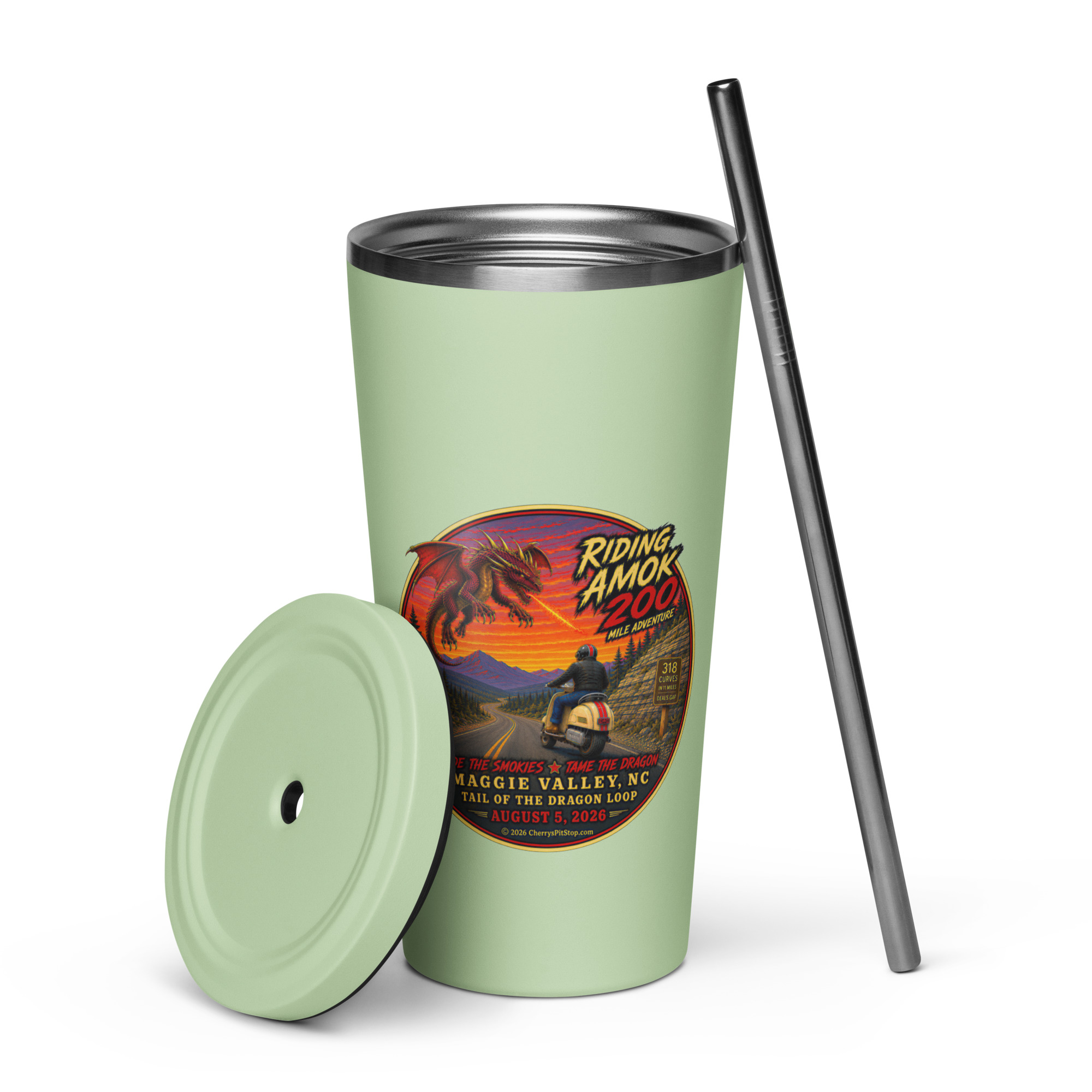 Dragon 200 Insulated Tumbler with Straw – 20 oz - Image 12