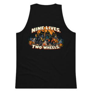 Nine Lives. Two Wheels. — Men’s Premium Tank Top