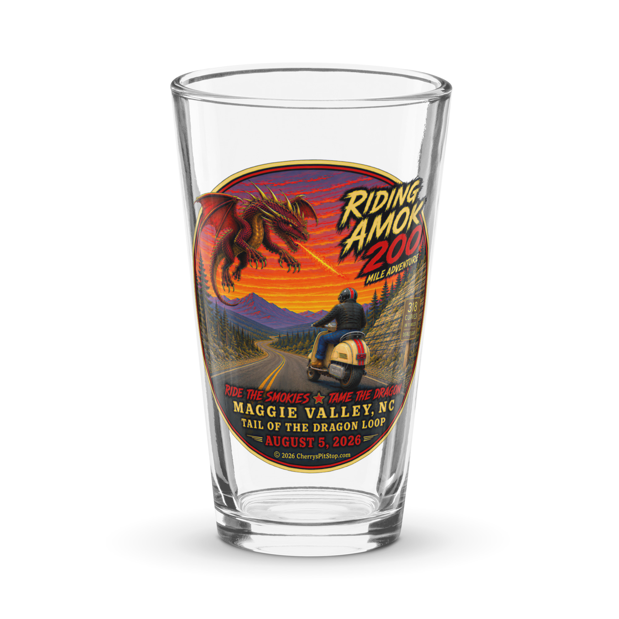 Dragon 200 Shaker Pint Glass – 16 oz