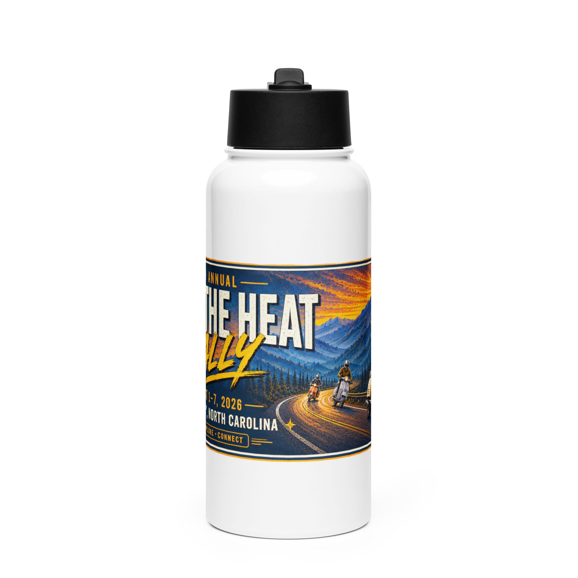 8th Annual Beat the Heat Stainless steel water bottle with a straw lid – 32 oz - Image 2