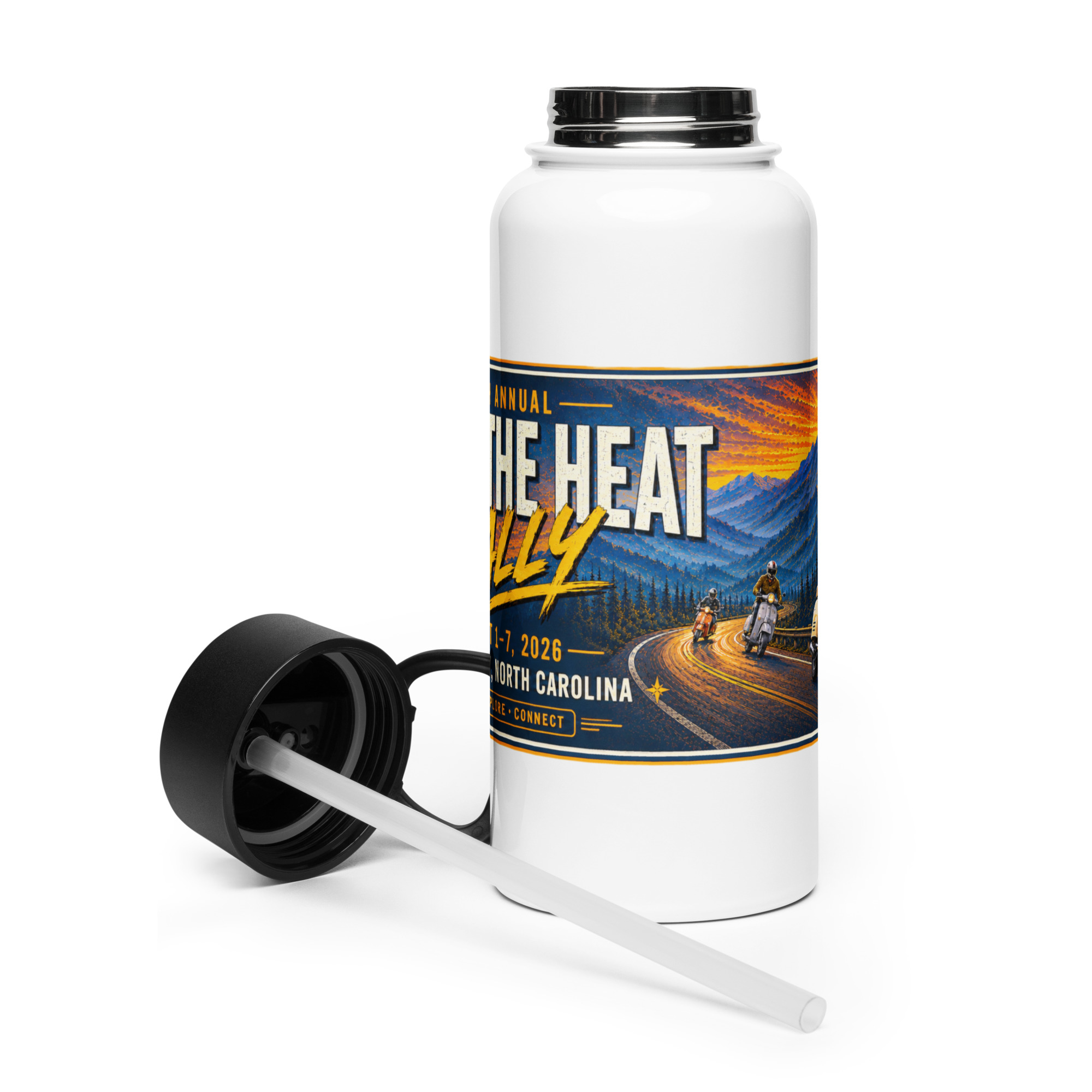 8th Annual Beat the Heat Stainless steel water bottle with a straw lid – 32 oz - Image 5