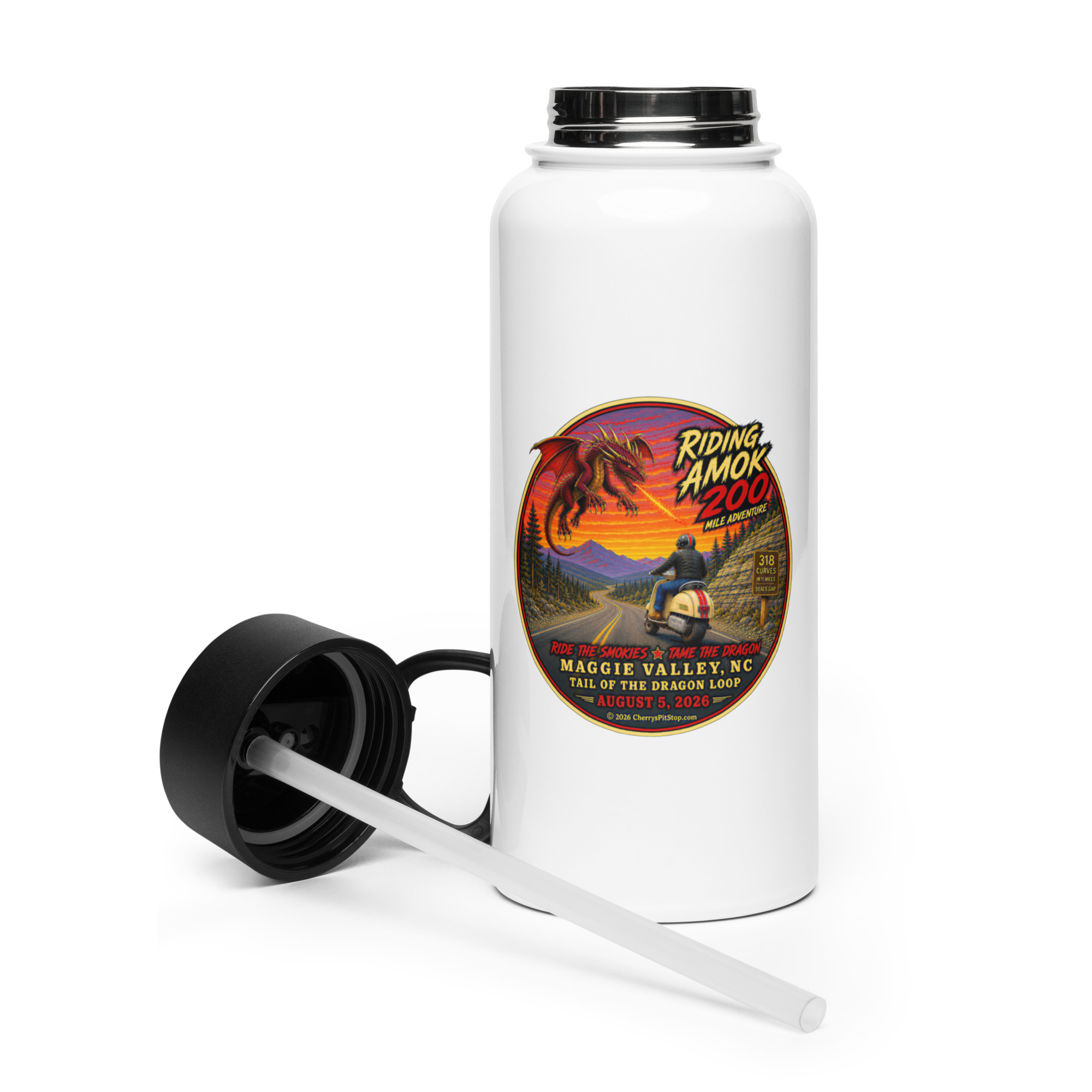 Dragon 200 Stainless Steel Water Bottle with Straw Lid – 32 oz - Image 5