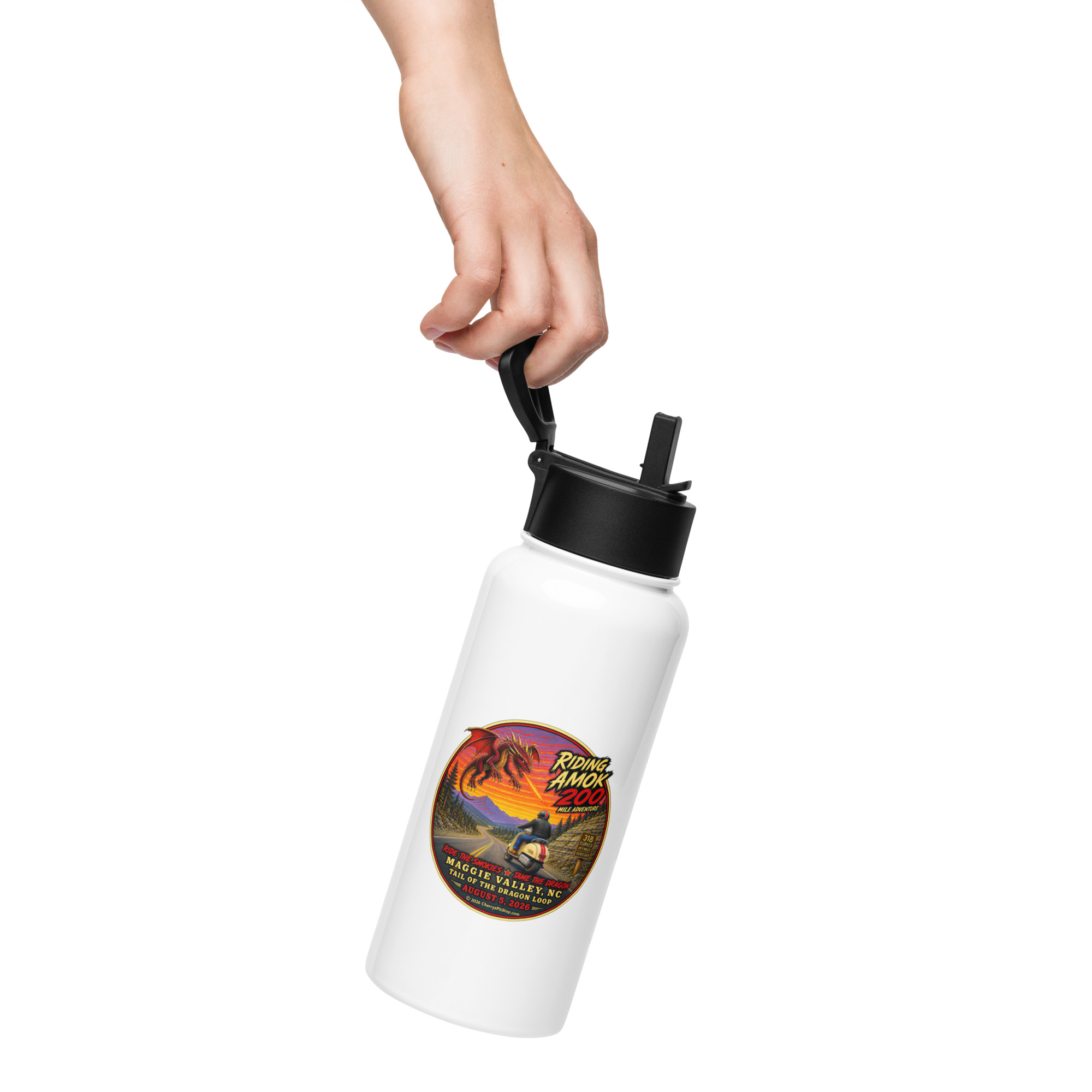 Dragon 200 Stainless Steel Water Bottle with Straw Lid – 32 oz - Image 7