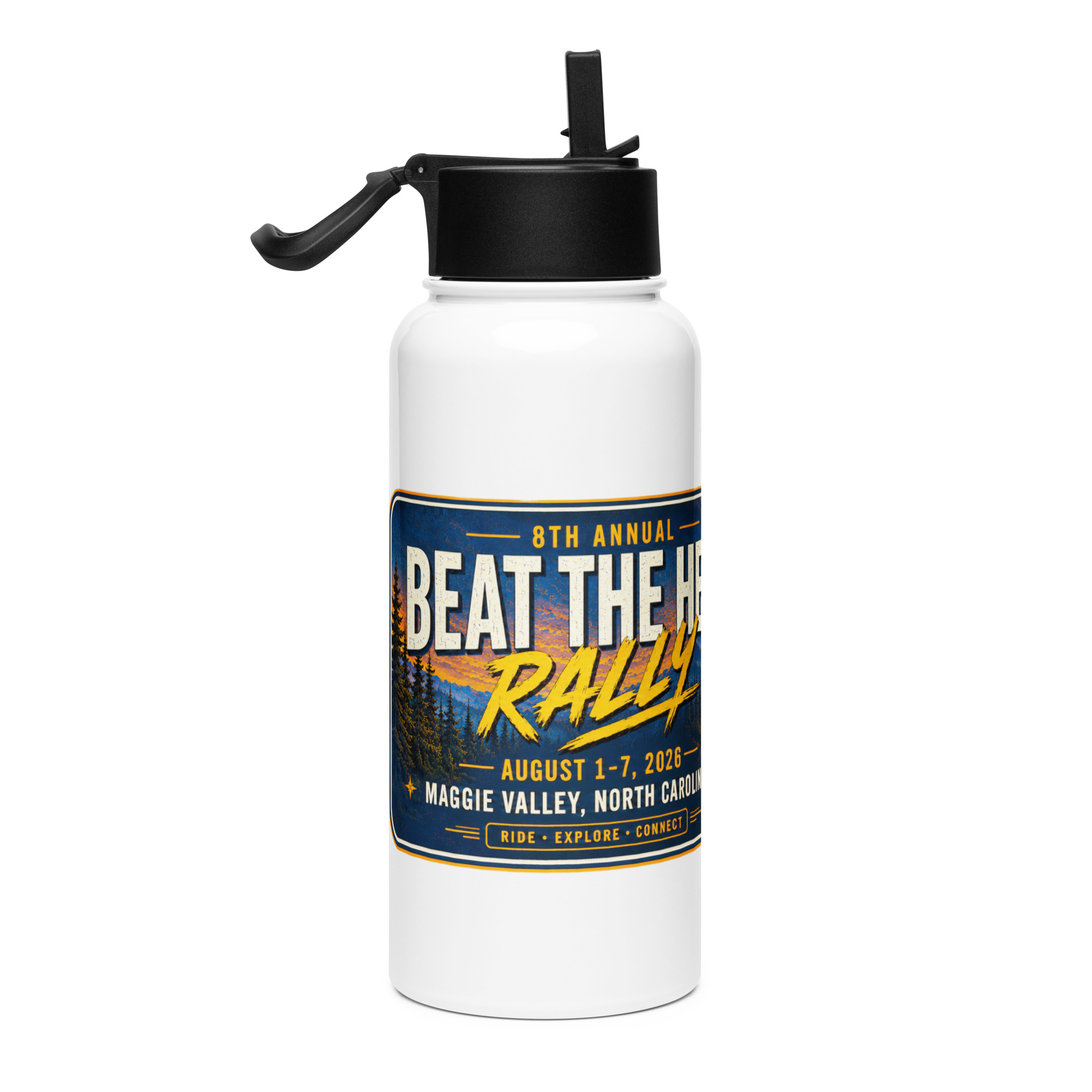 8th Annual Beat the Heat Stainless steel water bottle with a straw lid – 32 oz - Image 4