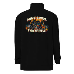 Nine Lives. Two Wheels. — Unisex Fleece Pullover