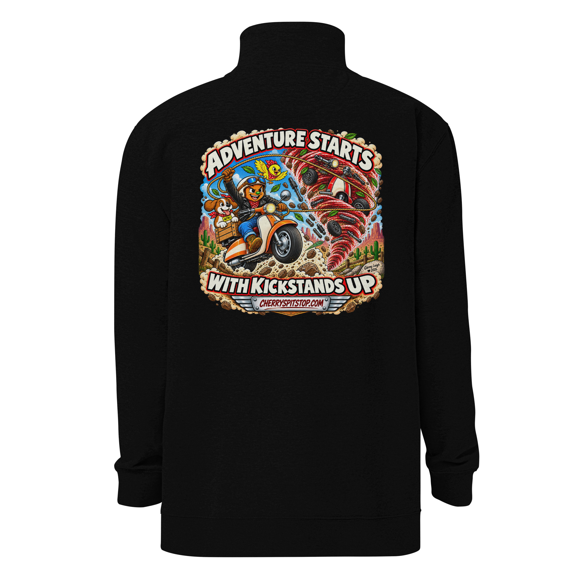 Adventure Starts With Kickstands Up - Unisex Quarter-Zip Fleece Pullover - Image 5