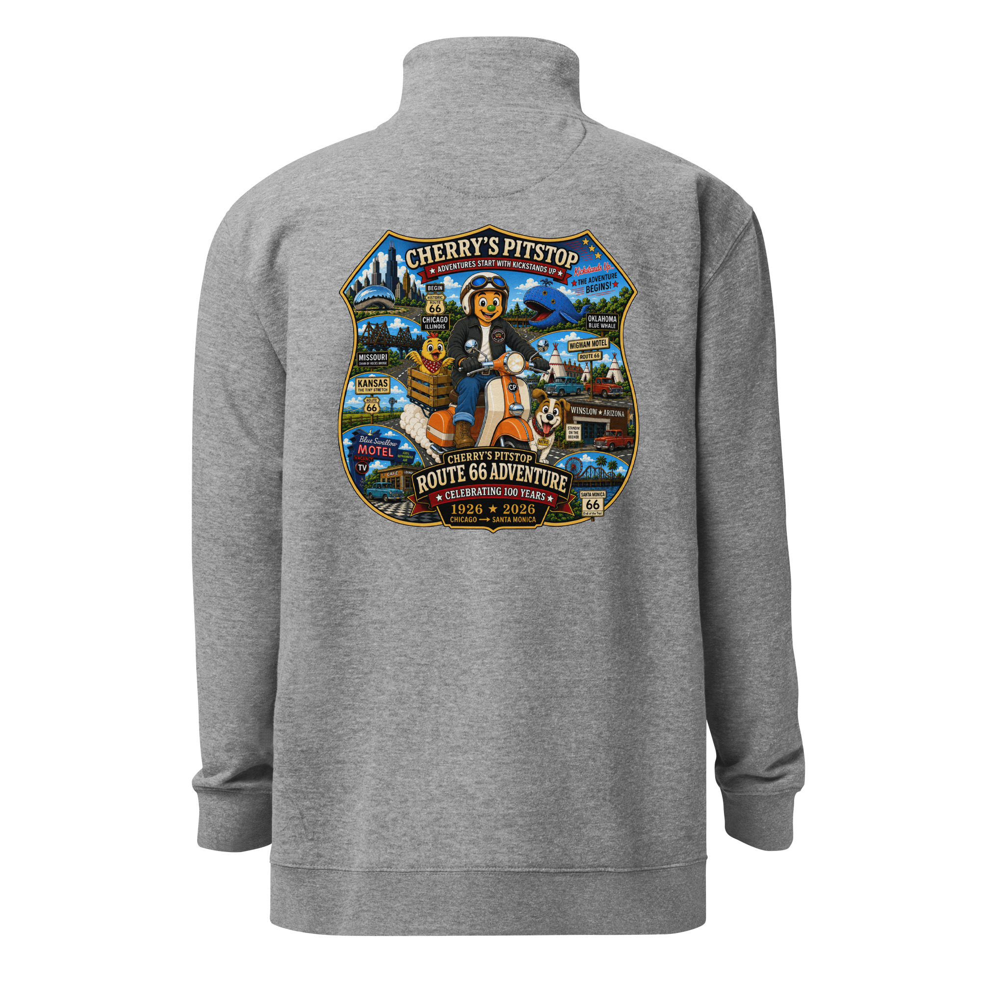 Route 66 Unisex Quarter-Zip Fleece Pullover - Image 6