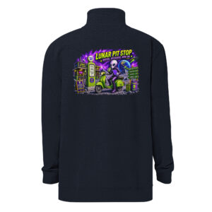 Outta Space, Lunar Pit Stop - Unisex Quarter-Zip Fleece Pullover