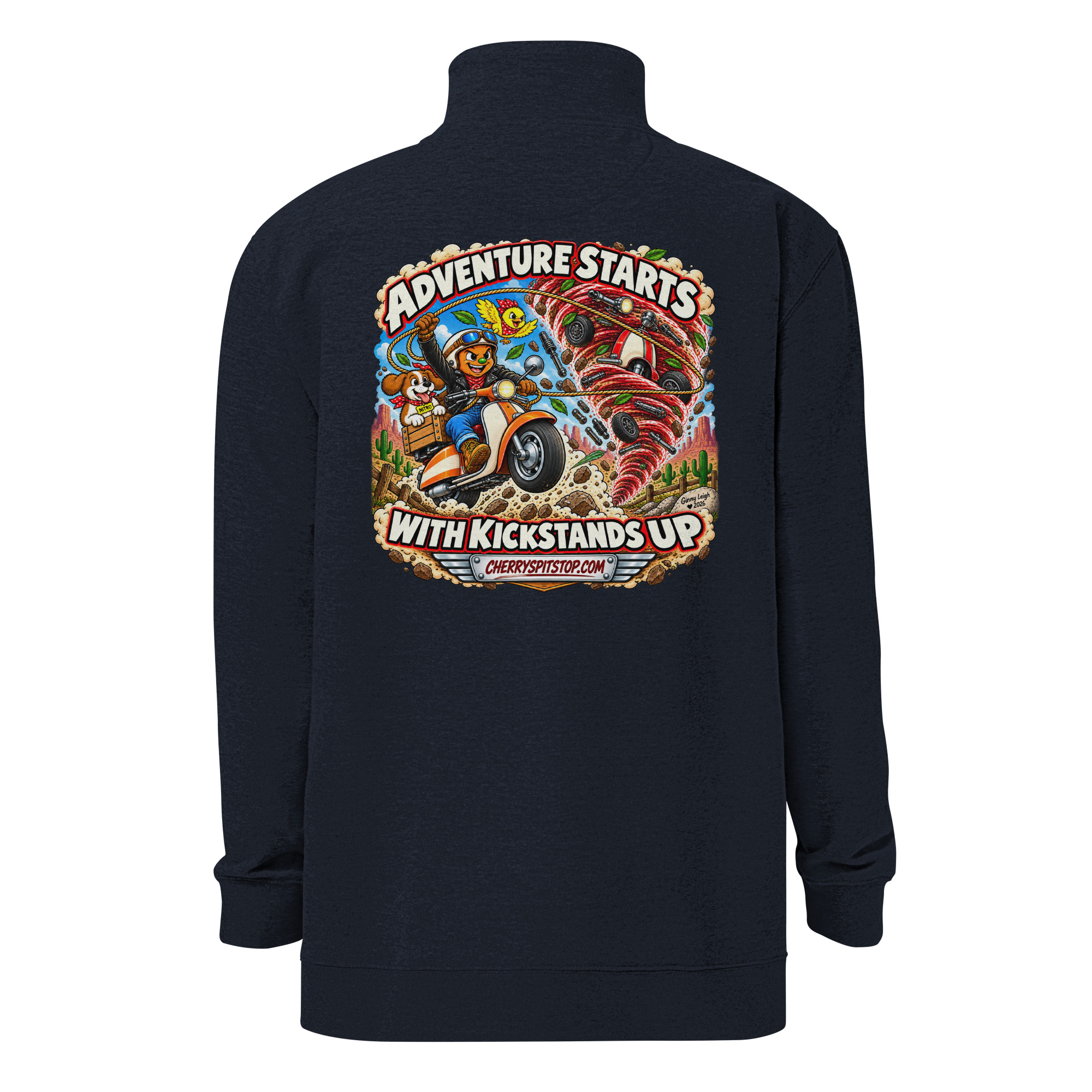 Adventure Starts With Kickstands Up - Unisex Quarter-Zip Fleece Pullover - Image 6