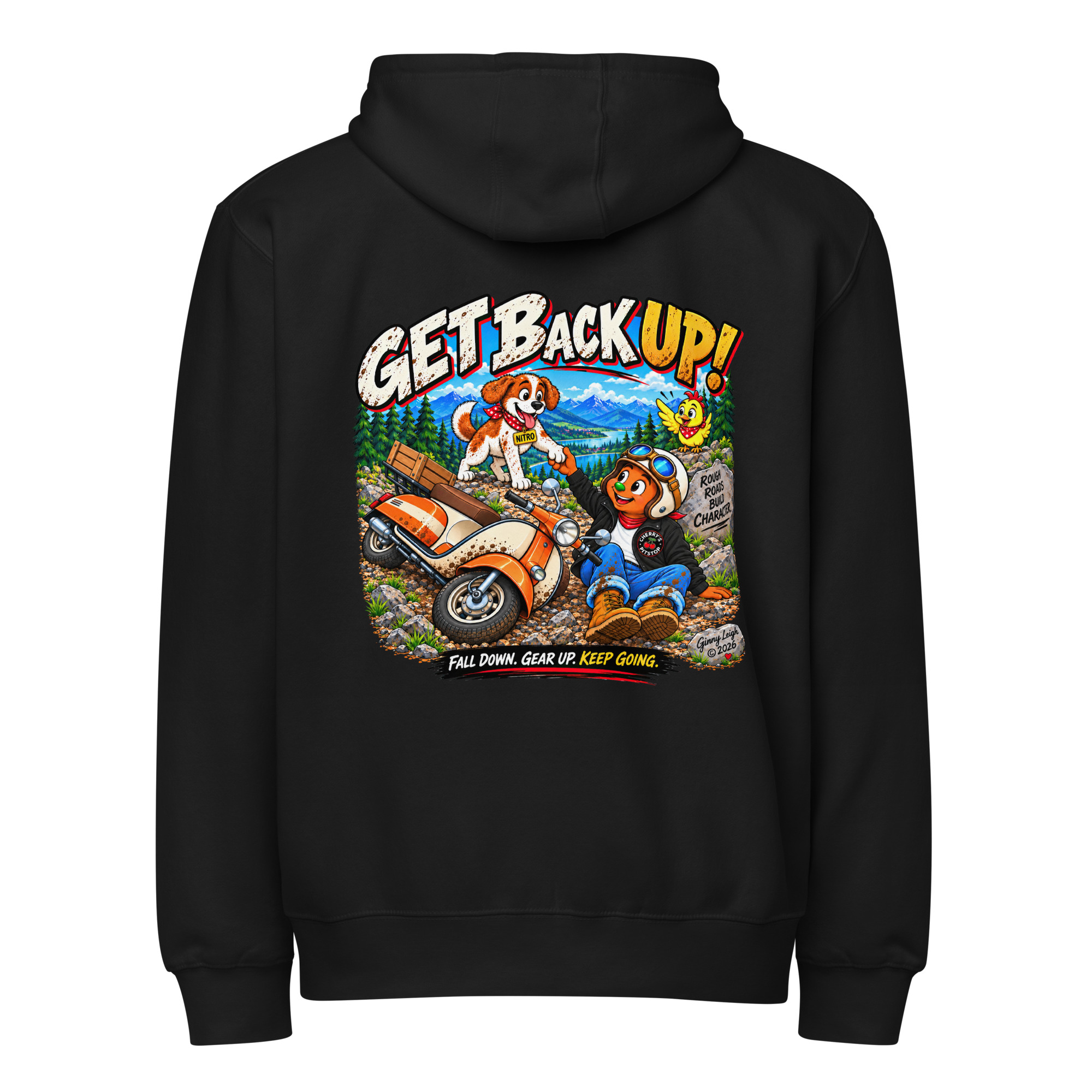 Get Back Up - Premium Full-Zip Hoodie - Image 12