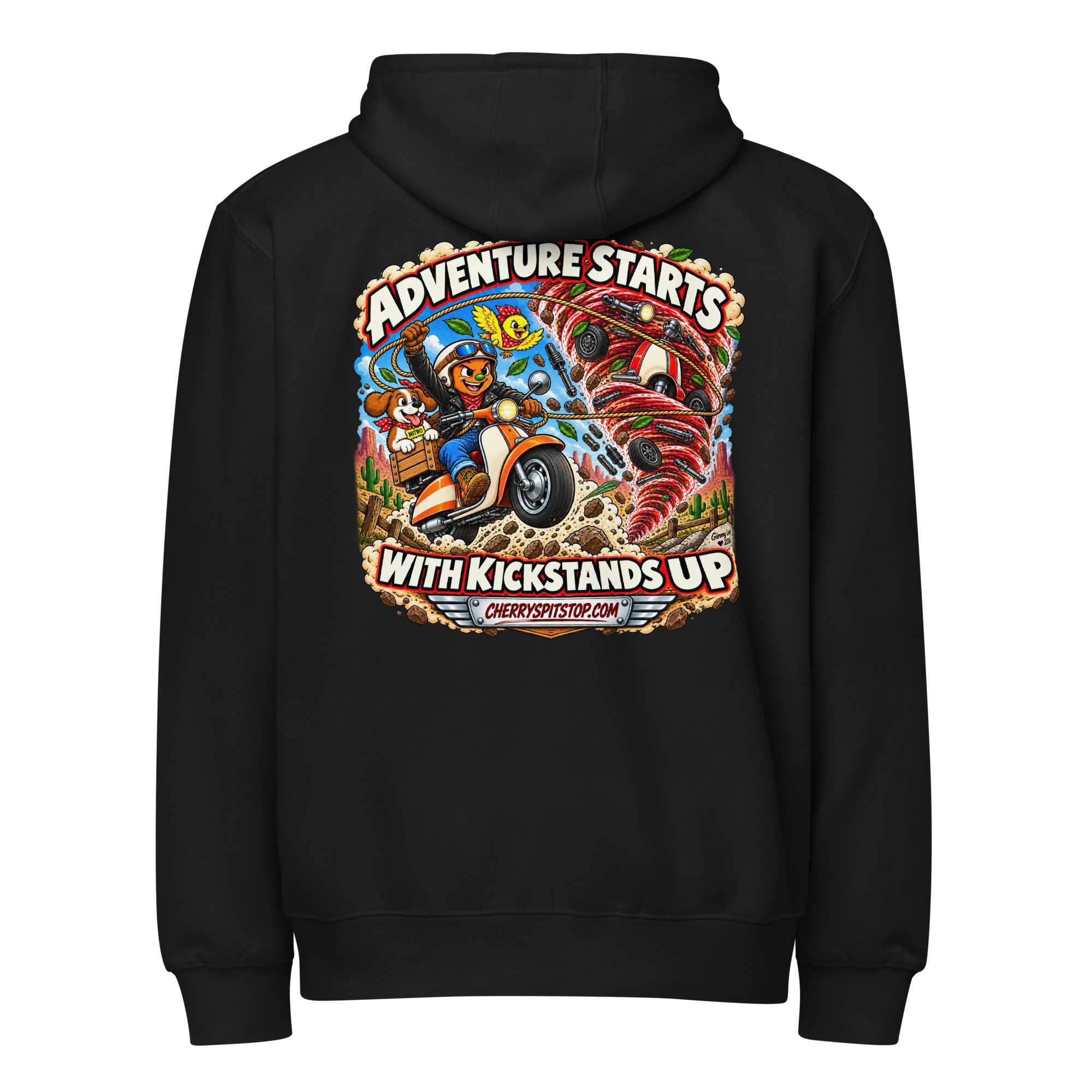 Adventure Starts With Kickstands Up - Premium Full-Zip Hoodie - Image 12