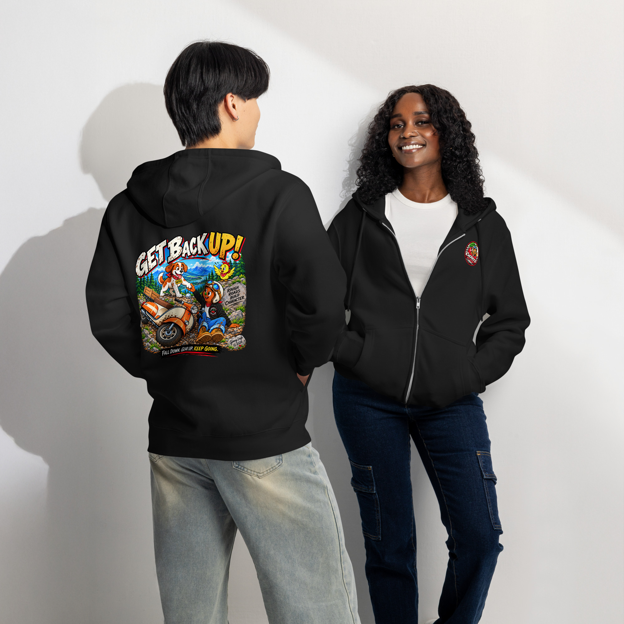 Get Back Up - Premium Full-Zip Hoodie - Image 21