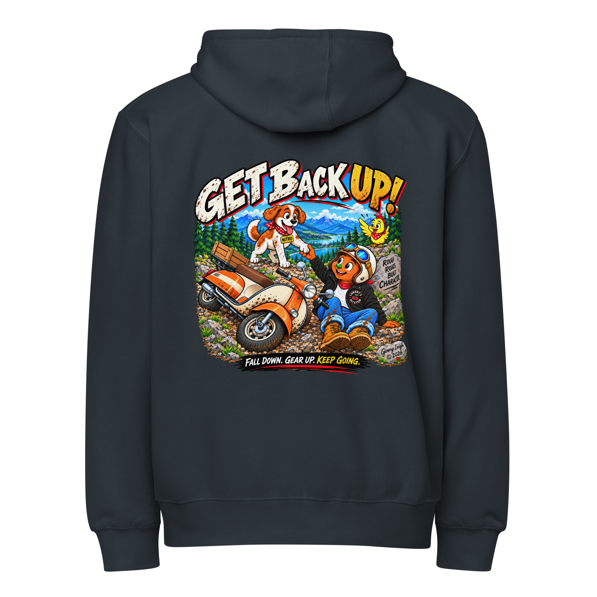 Get Back Up - Premium Full-Zip Hoodie - Image 13