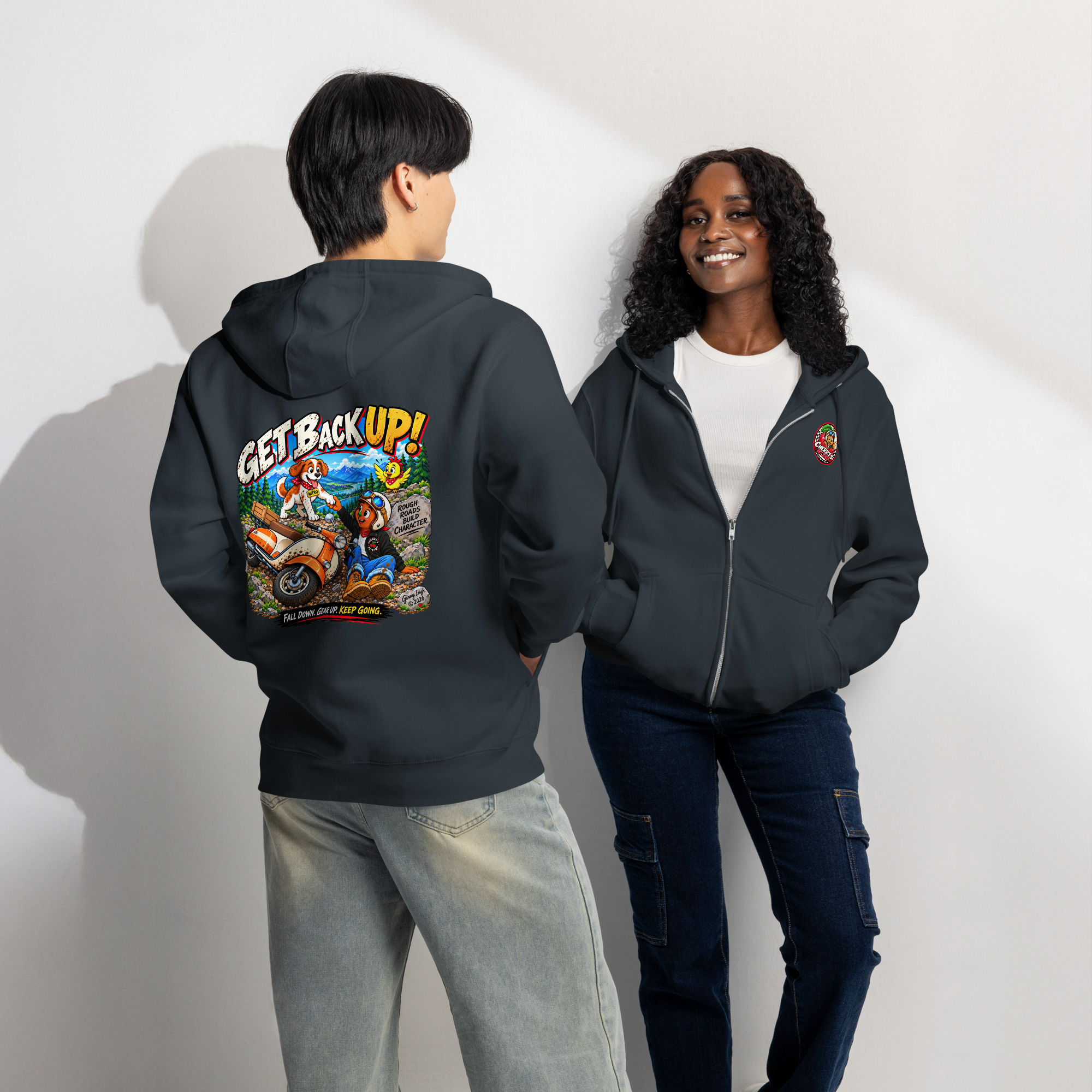 Get Back Up - Premium Full-Zip Hoodie - Image 22