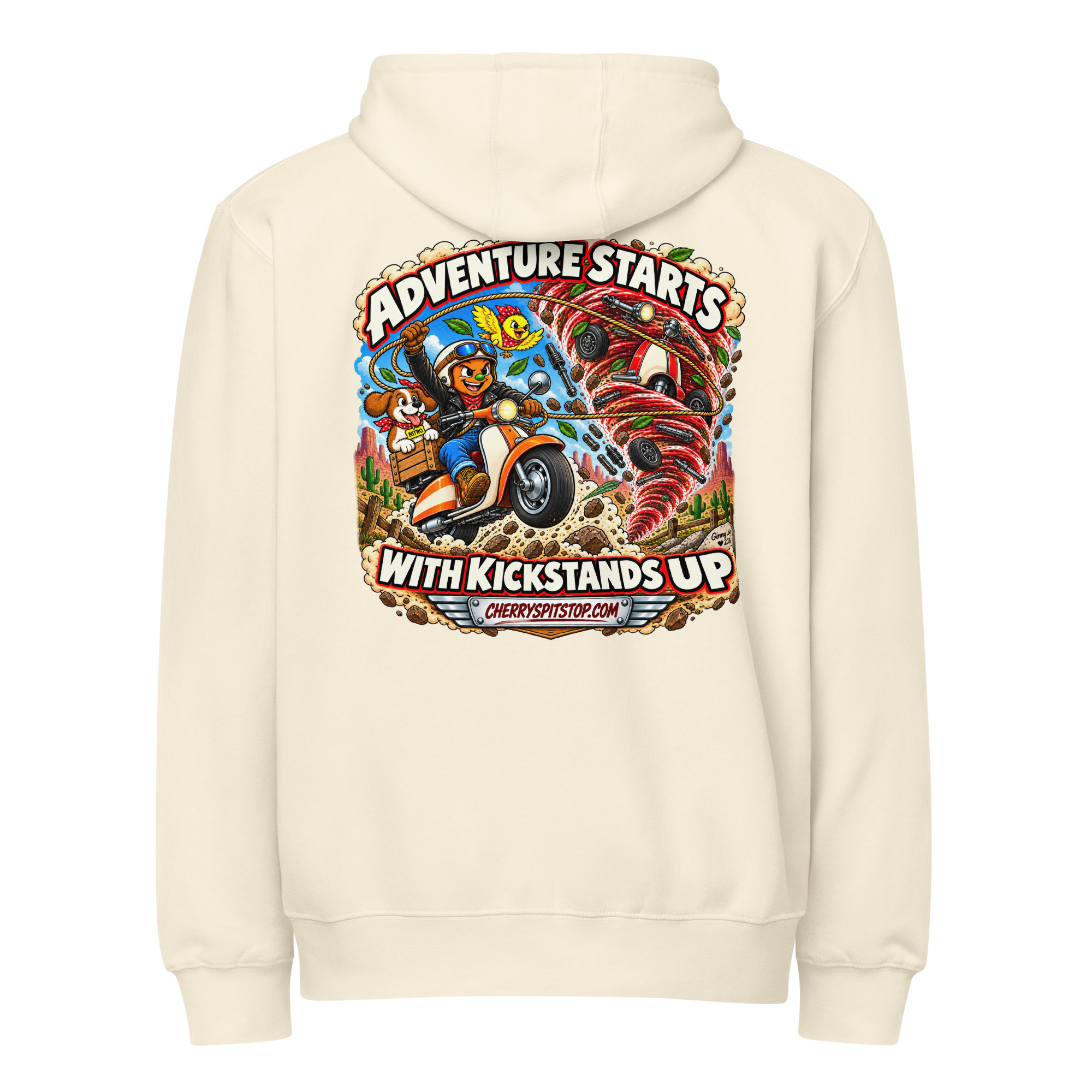Adventure Starts With Kickstands Up - Premium Full-Zip Hoodie - Image 19