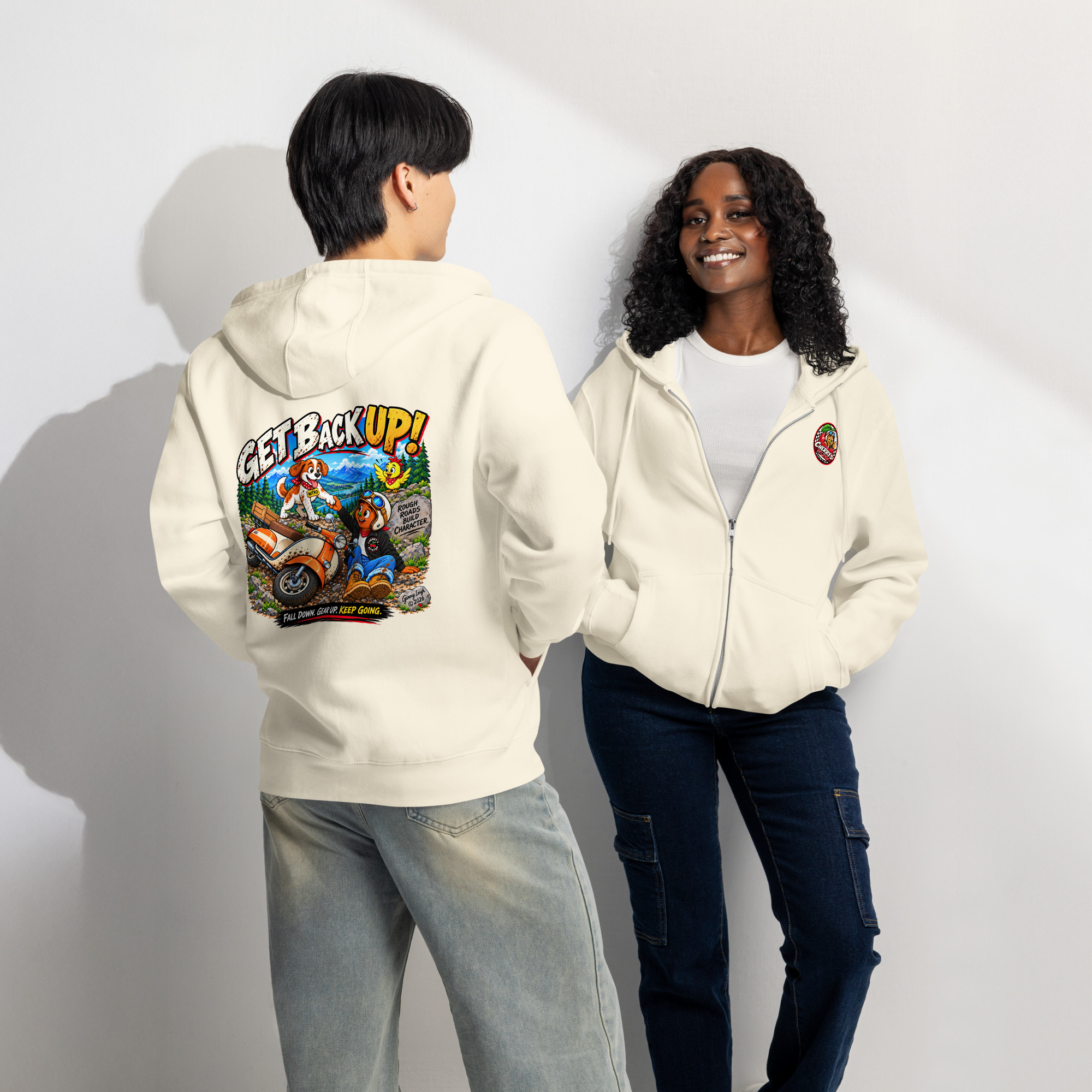 Get Back Up - Premium Full-Zip Hoodie - Image 29