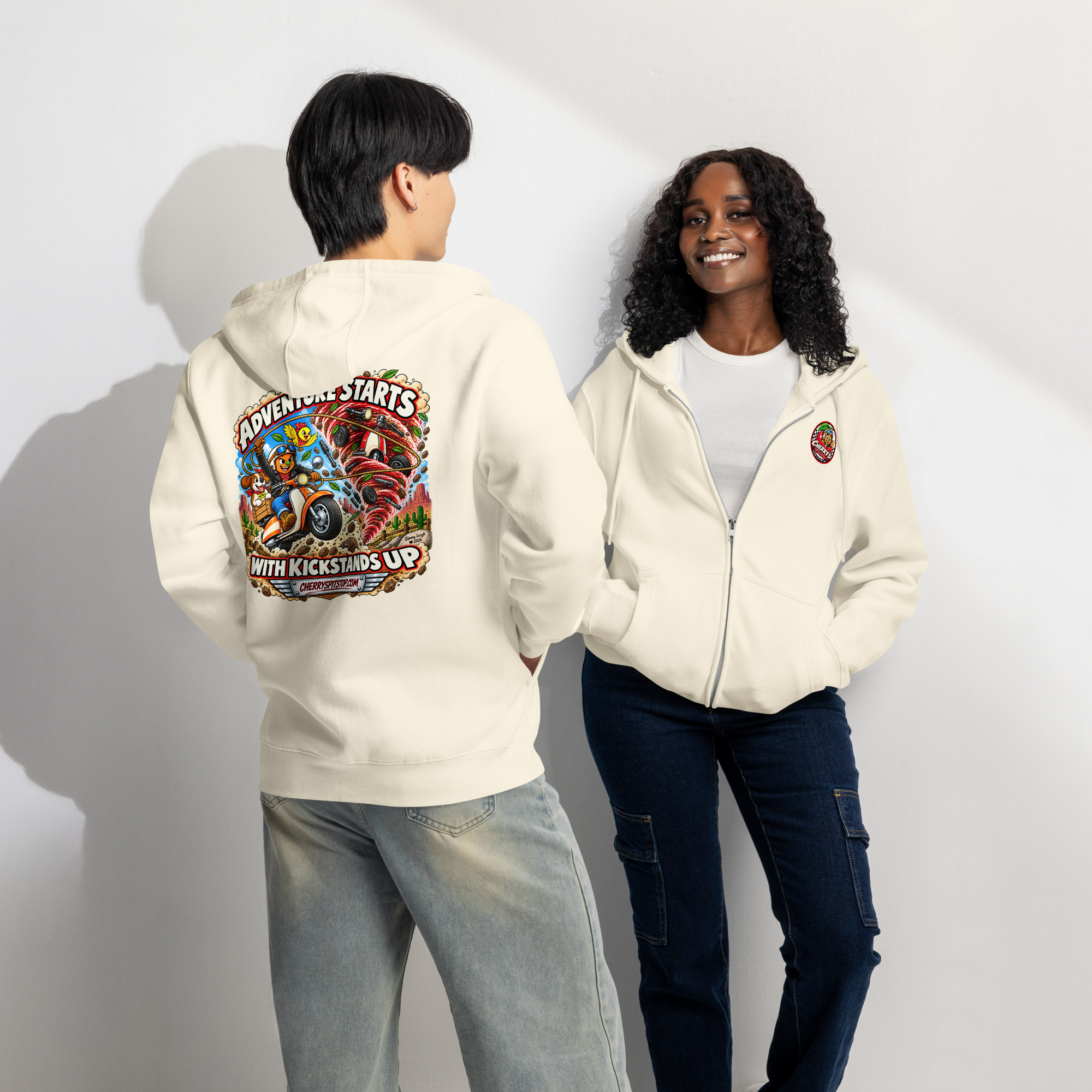 Adventure Starts With Kickstands Up - Premium Full-Zip Hoodie - Image 29
