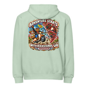 Adventure Starts With Kickstands Up - Premium Full-Zip Hoodie
