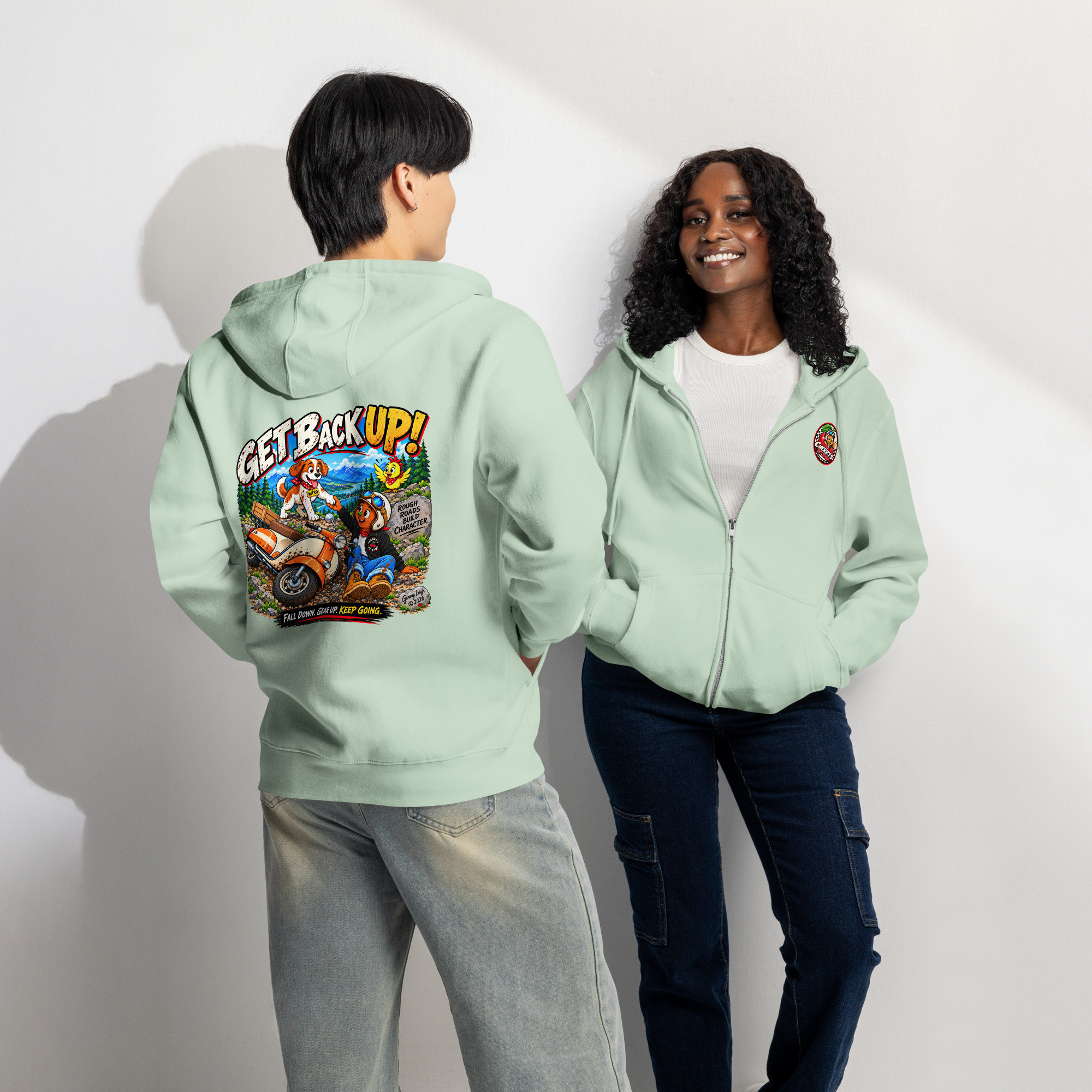 Get Back Up - Premium Full-Zip Hoodie - Image 27