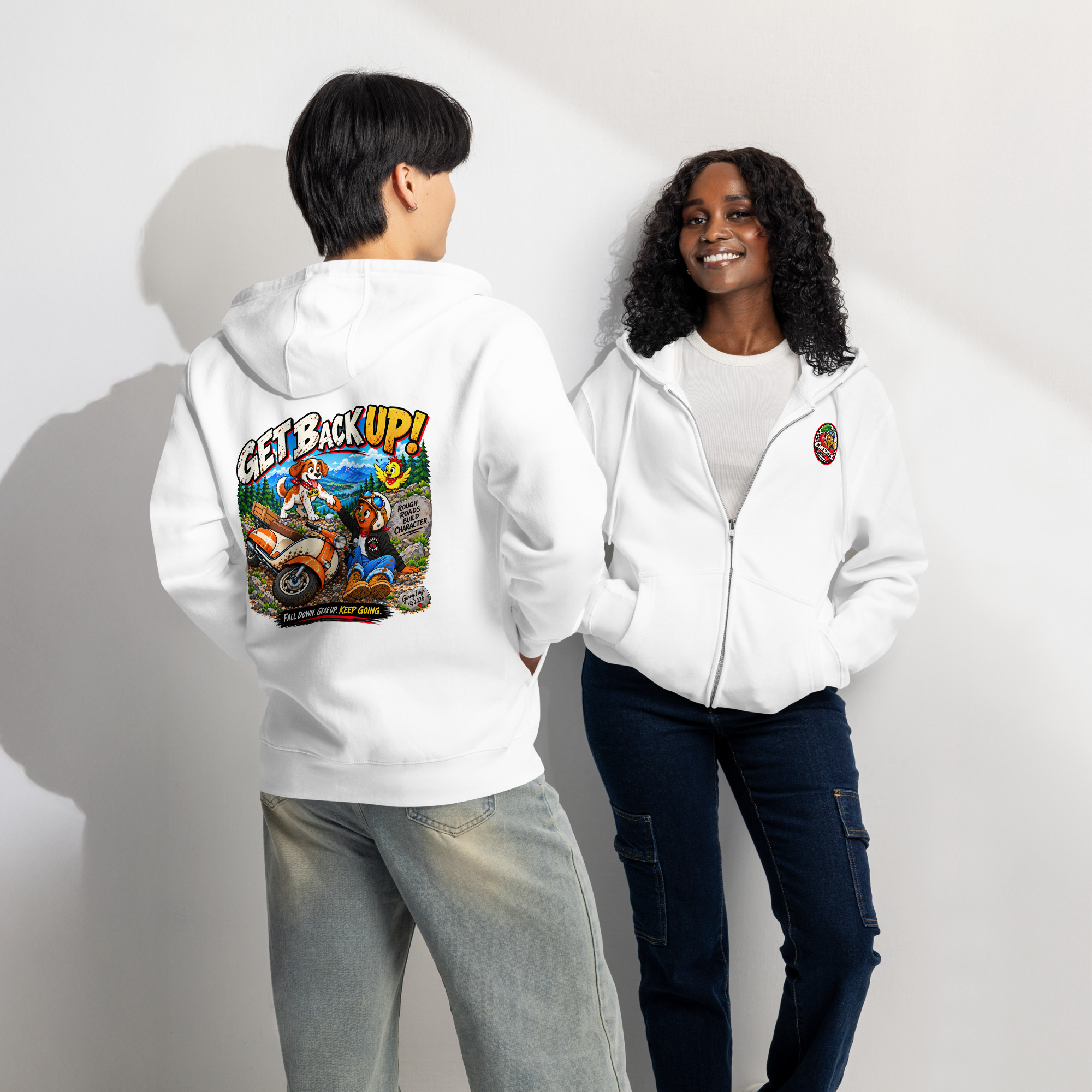 Get Back Up - Premium Full-Zip Hoodie - Image 30