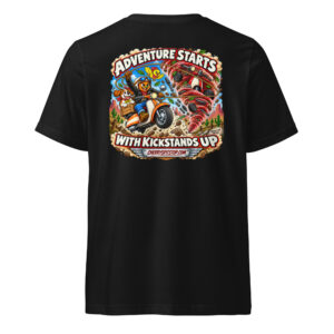 Adventures Start With Kickstands Up - Unisex Short Sleeve V-Neck T-Shirt
