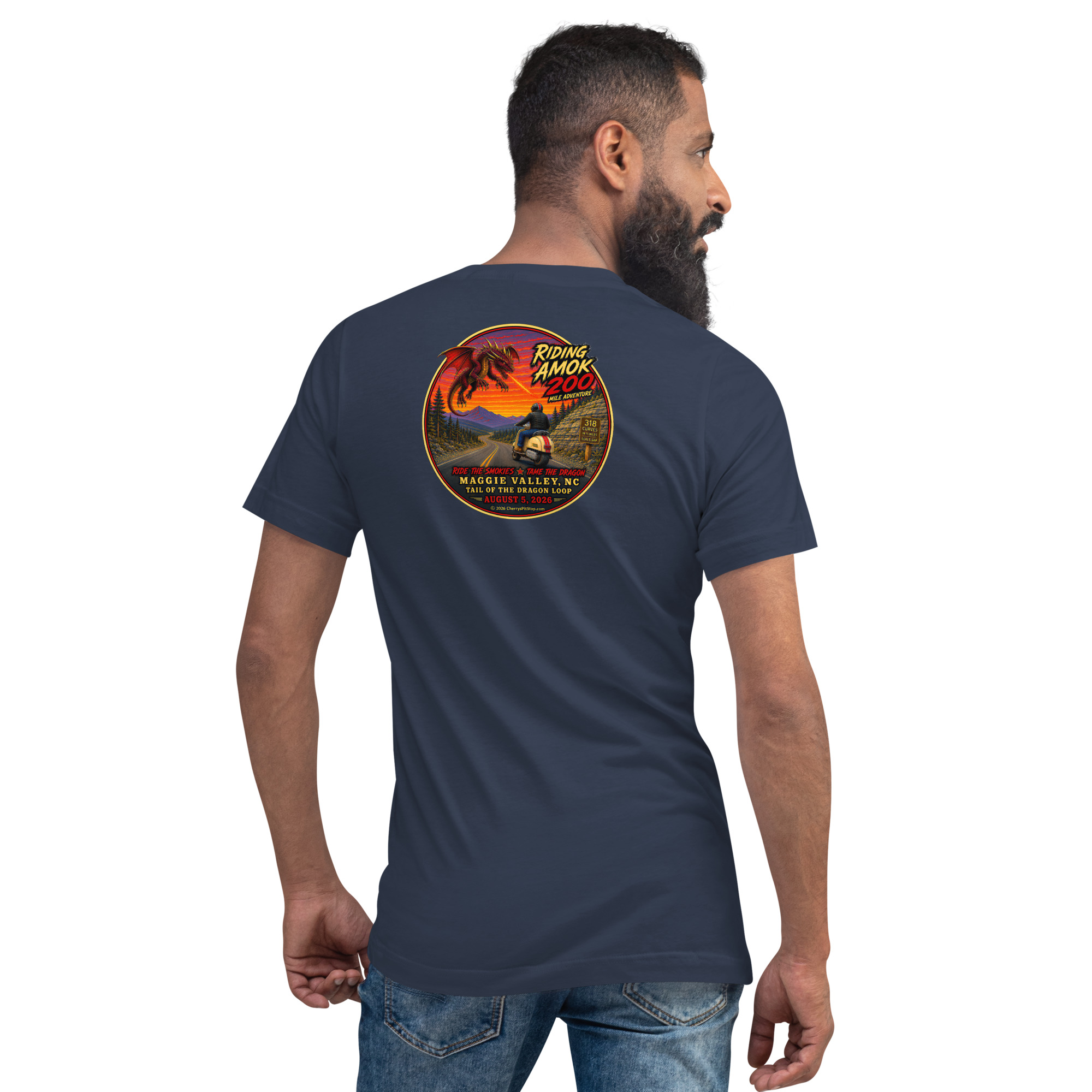 Dragon 200 Unisex V-Neck T-Shirt - Image 16
