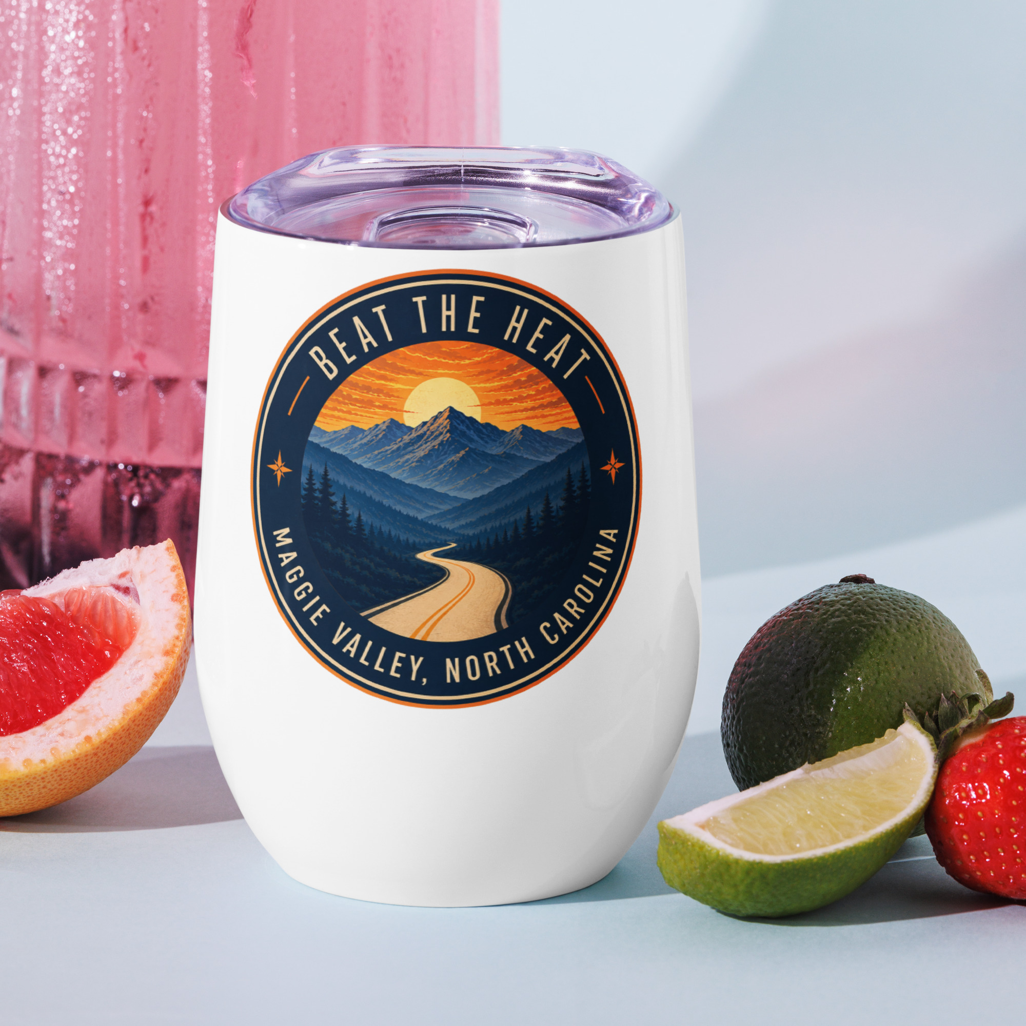 Beat the Heat | Maggie Valley Wine Tumbler - Image 2