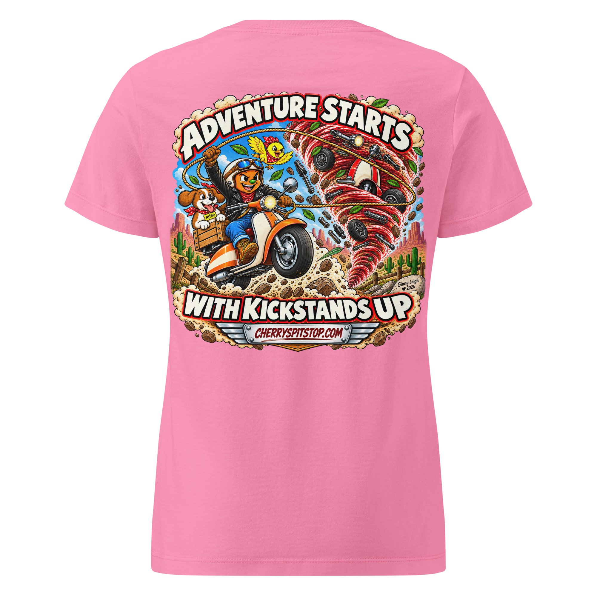 Adventures Start With Kickstands Up - Woman's Semi-Fitted T-Shirt - Image 16