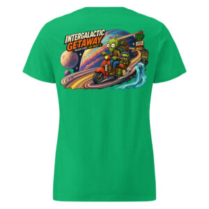 OUTTA-SPACE, Intergalactic Getaway — Women’s Semi-Fitted Tee
