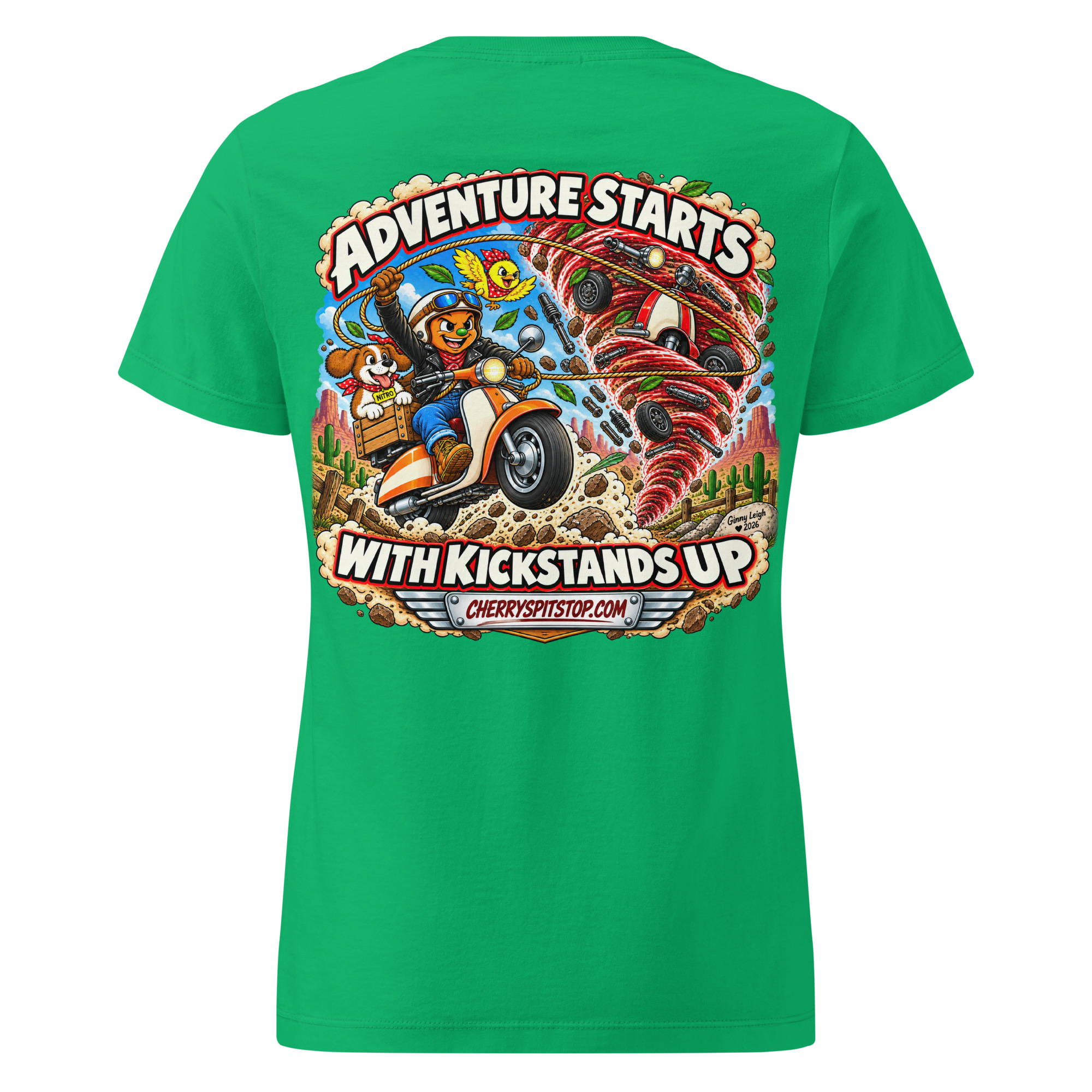 Adventures Start With Kickstands Up - Woman's Semi-Fitted T-Shirt - Image 15