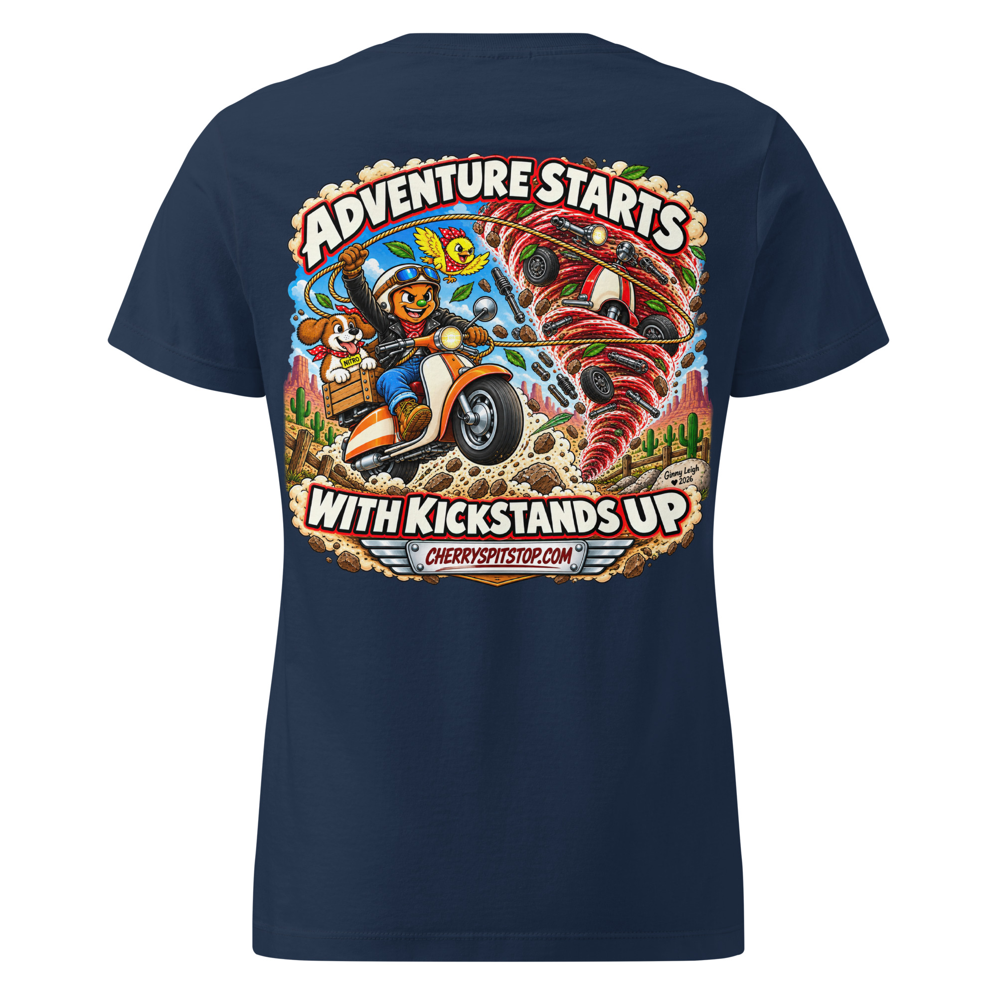 Adventures Start With Kickstands Up - Woman's Semi-Fitted T-Shirt - Image 11