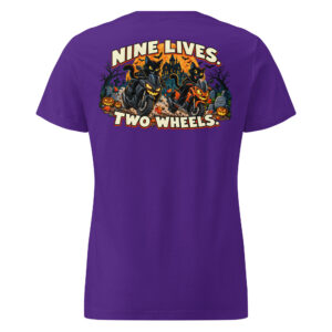Nine Lives. Two Wheels. — Women’s Softstyle T-Shirt