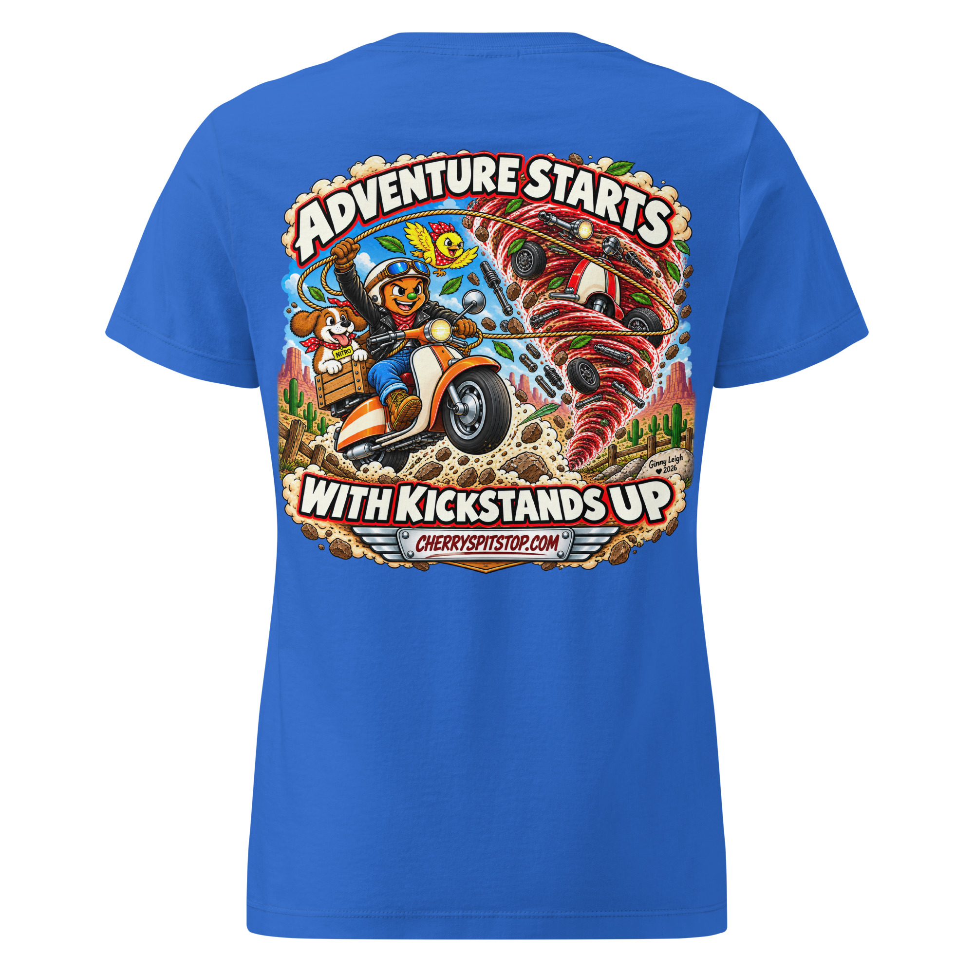 Adventures Start With Kickstands Up - Woman's Semi-Fitted T-Shirt - Image 14