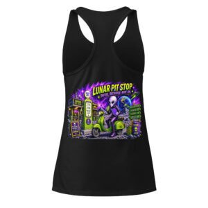 Outta Space, Lunar Pit Stop - Women’s Fitted Racerback Tank Top