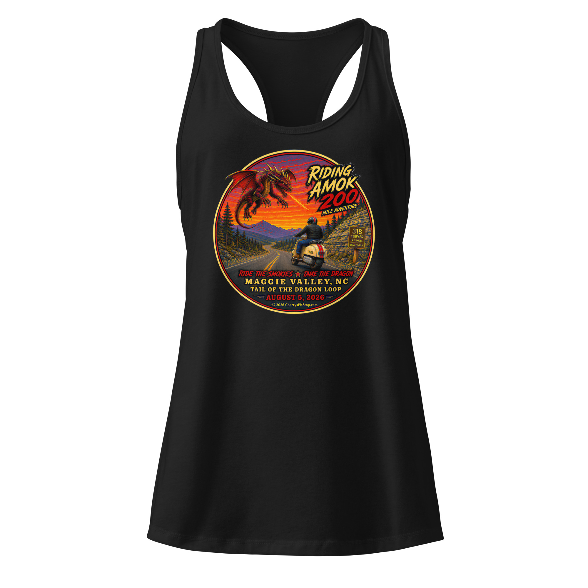 Dragon 200 Women’s Fitted Racerback Tank - Image 2
