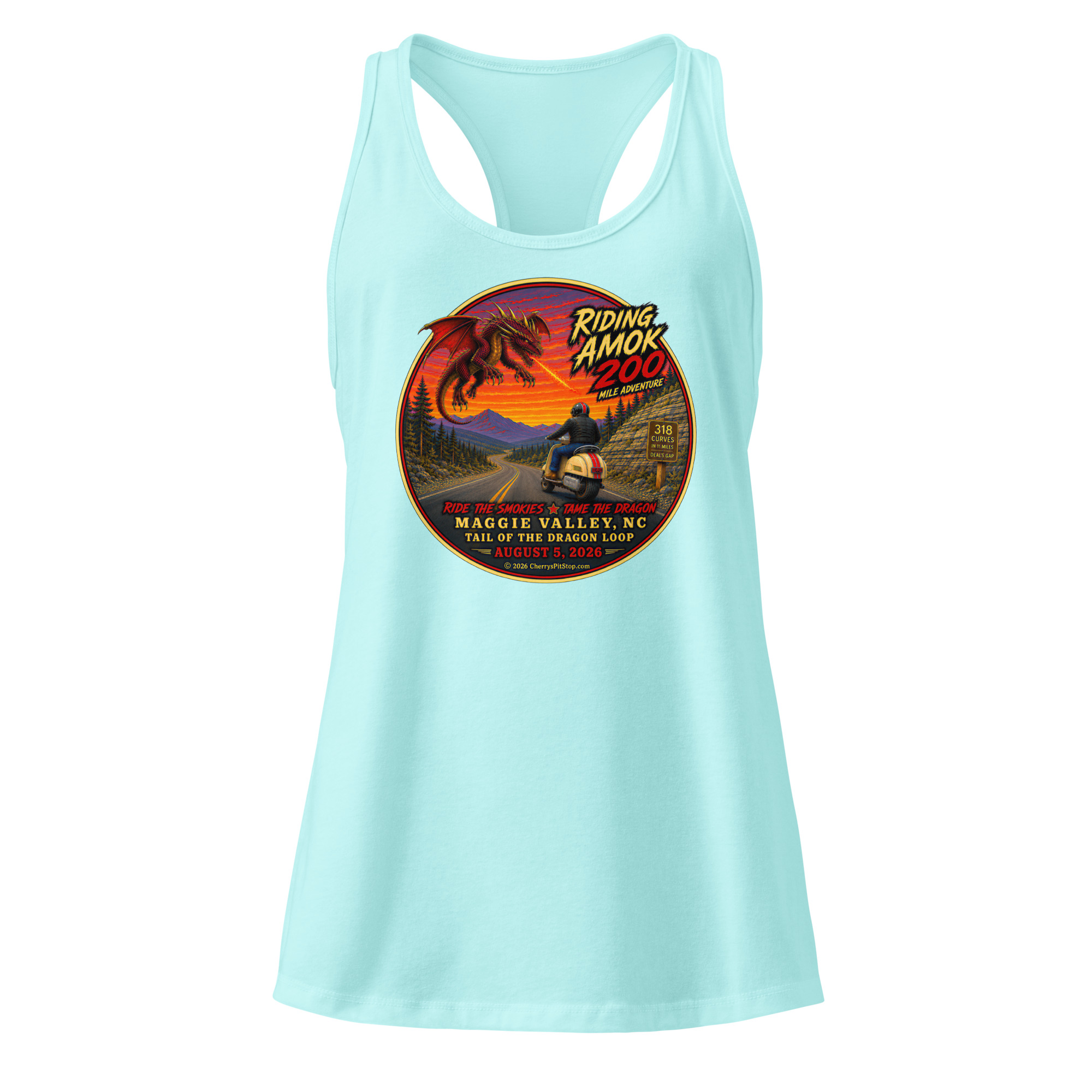 Dragon 200 Women’s Fitted Racerback Tank - Image 6
