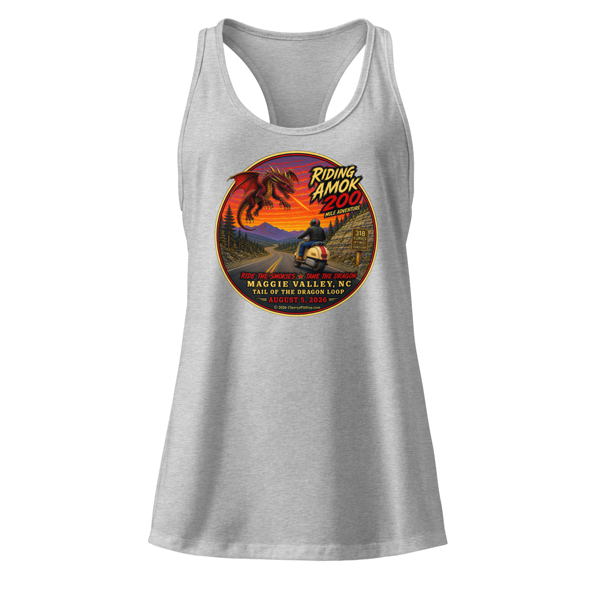 Dragon 200 Women’s Fitted Racerback Tank - Image 5