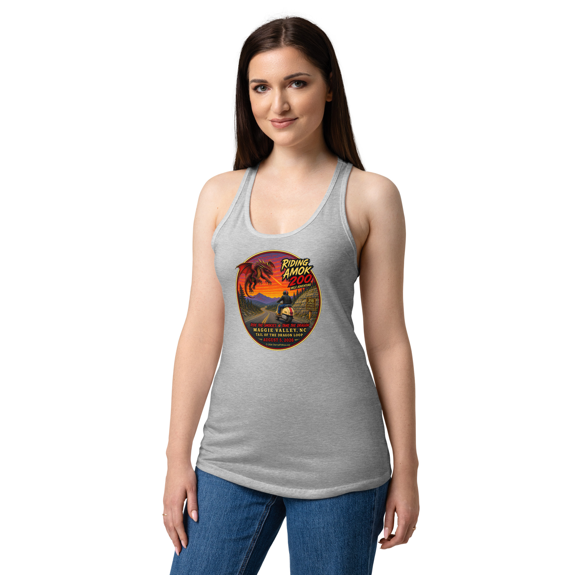 Dragon 200 Women’s Fitted Racerback Tank - Image 21