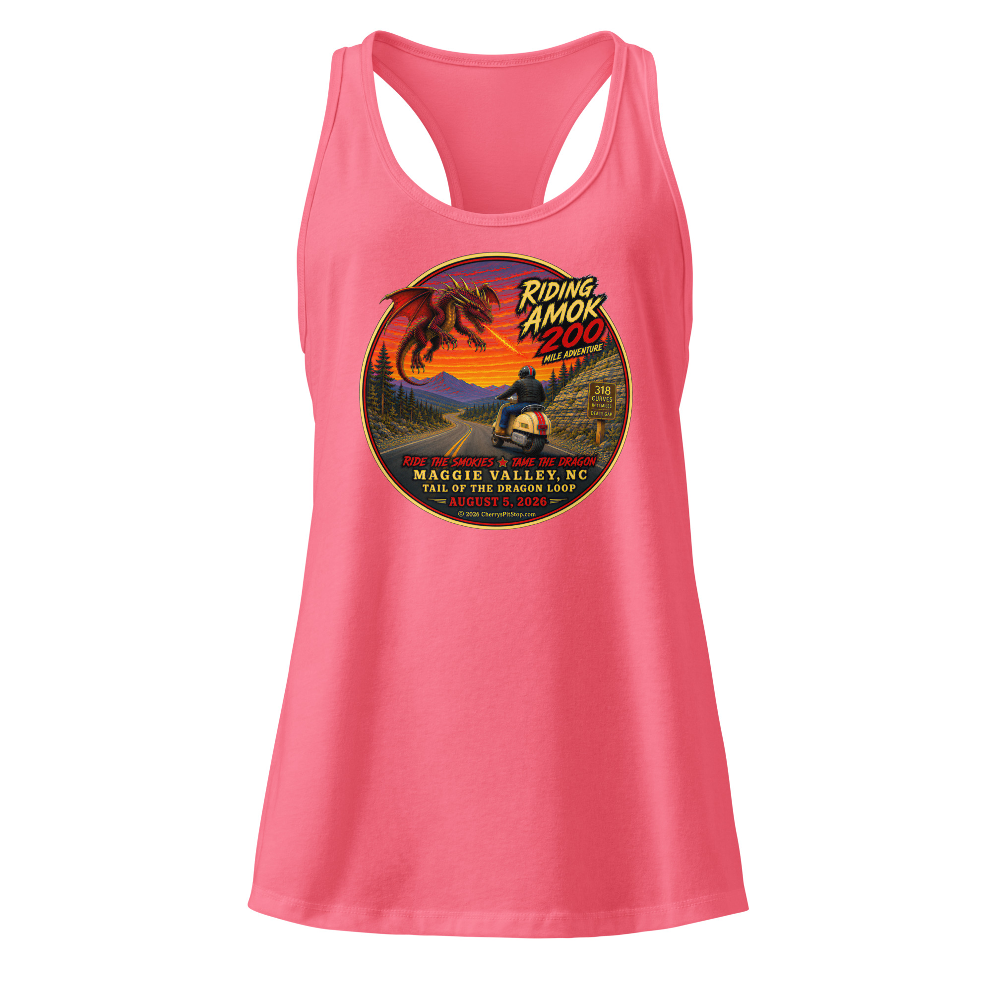 Dragon 200 Women’s Fitted Racerback Tank - Image 3