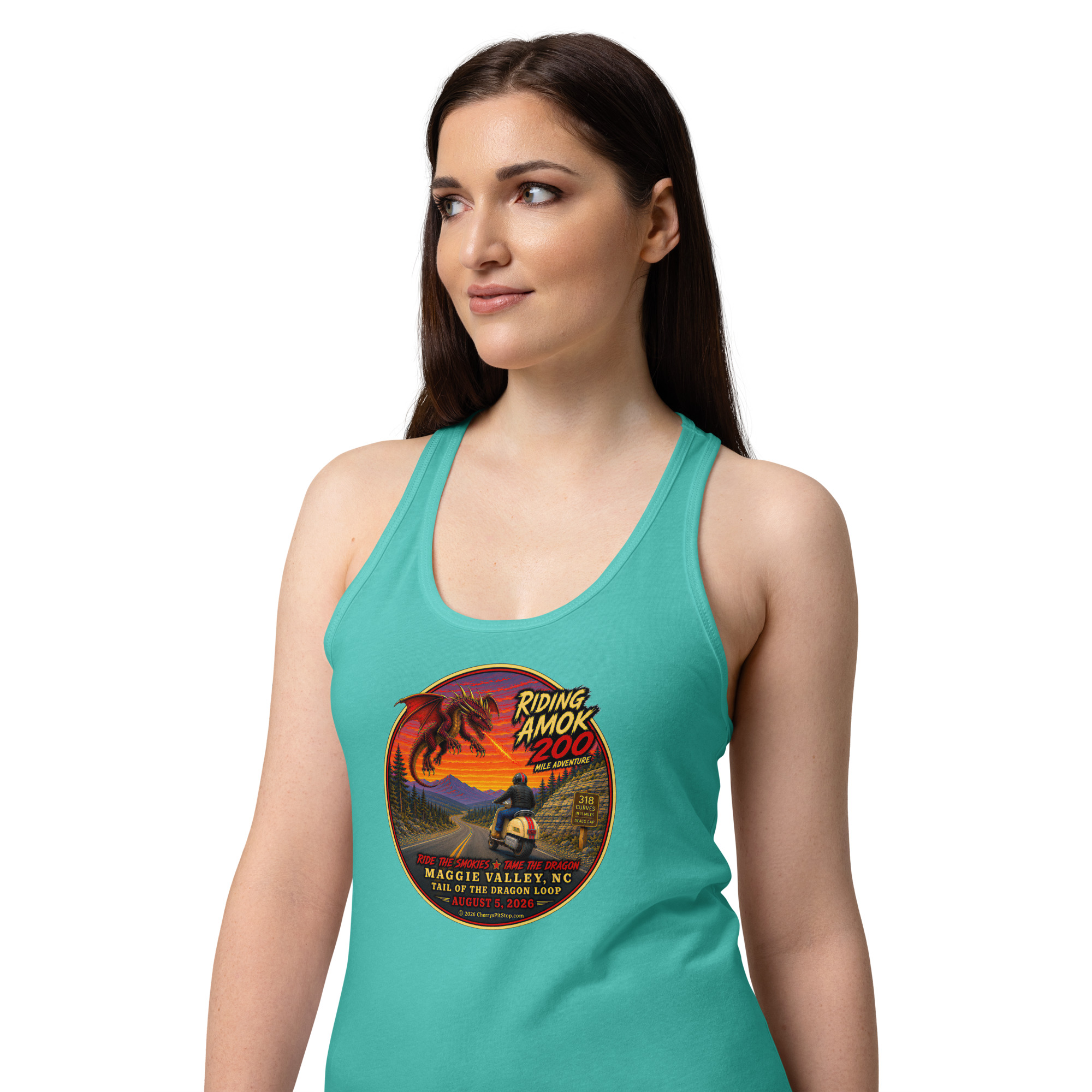 Dragon 200 Women’s Fitted Racerback Tank - Image 22
