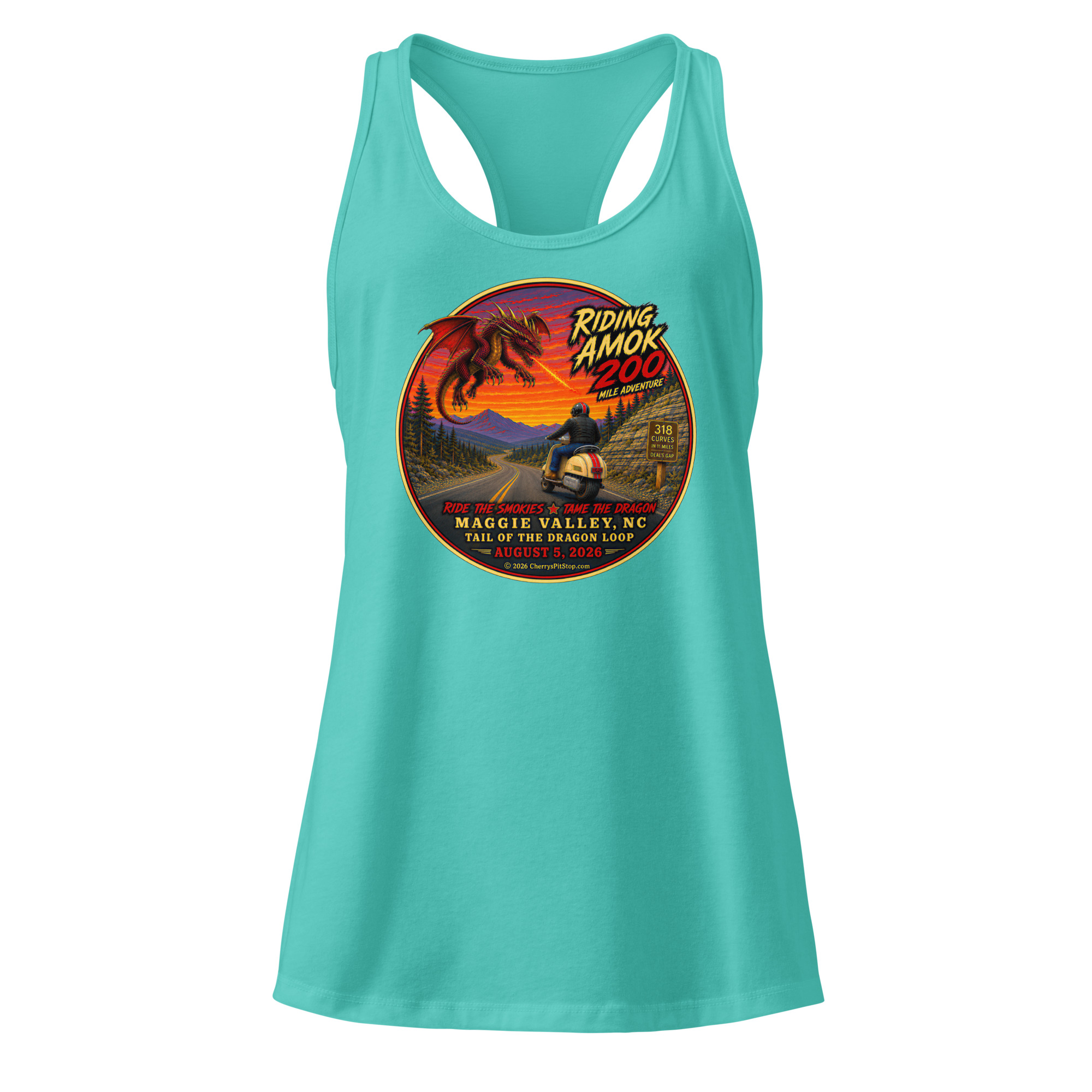 Dragon 200 Women’s Fitted Racerback Tank - Image 4