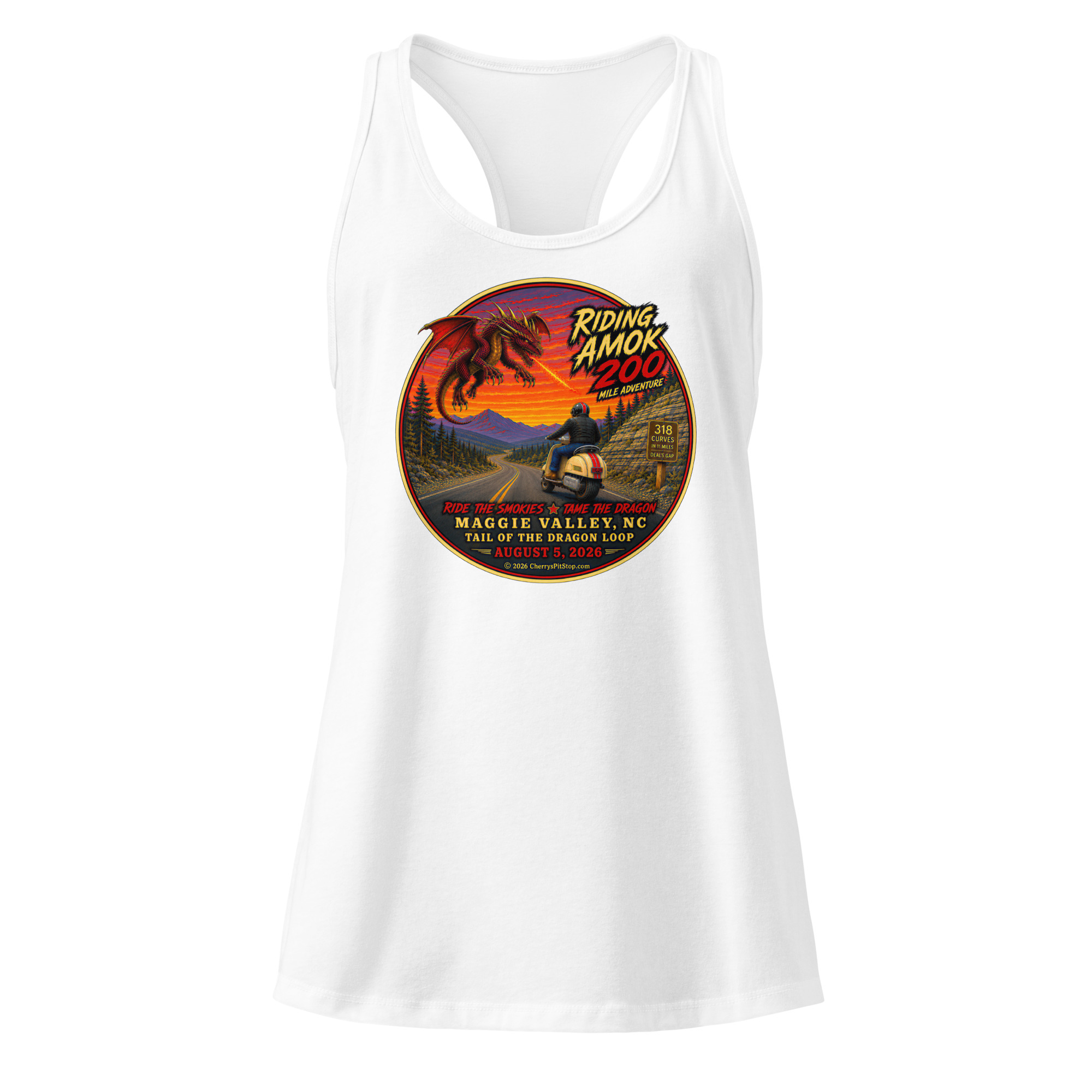 Dragon 200 Women’s Fitted Racerback Tank - Image 7