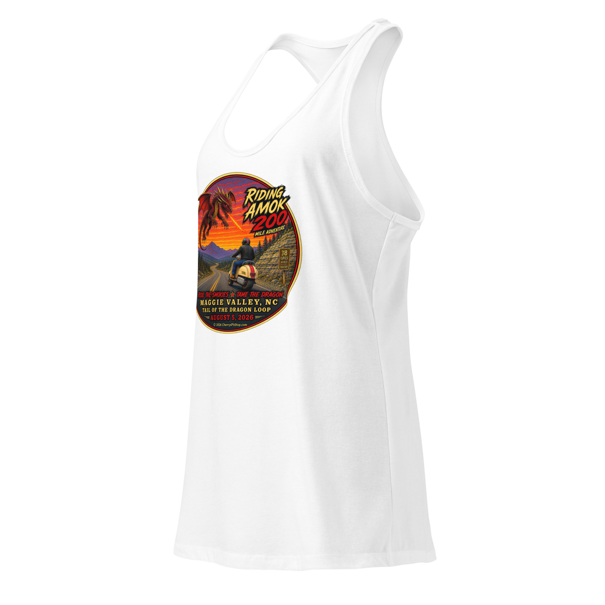 Dragon 200 Women’s Fitted Racerback Tank - Image 20