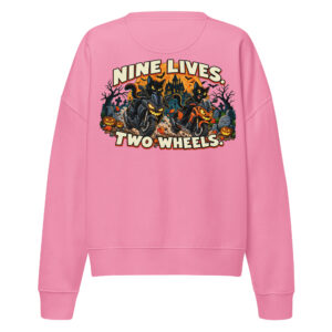 Nine Lives. Two Wheels. — Women’s Crewneck Sweatshirt