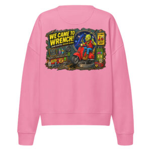 OUTTA-SPACE, We Came to Wrench — Women’s Organic Crew Neck Sweatshirt