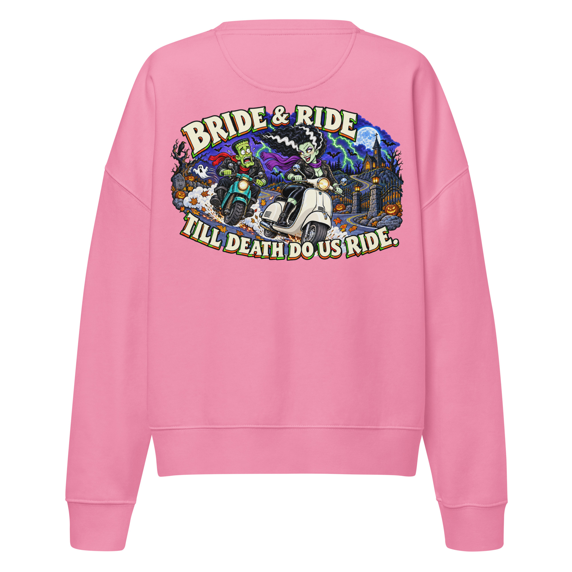Bride & Ride – Women’s Organic Crewneck Sweatshirt - Image 10